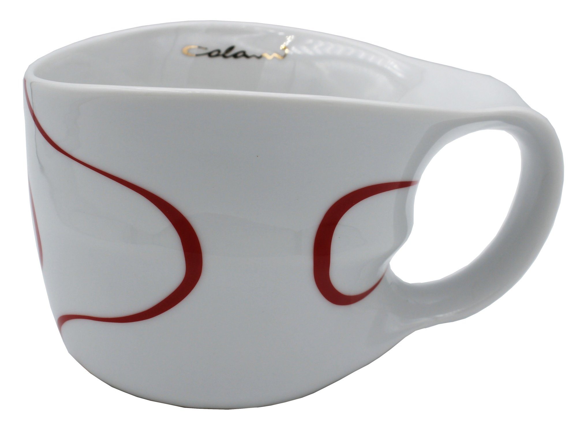 Colani Tasse Jumbotasse große XXL Tasse Becher Kaffeetasse Porzellan Loop Rot 450ml, 1-tlg., Porzellan, im Geschenkkarton, Colani Schriftzug