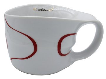 Colani Tasse Jumbotasse große XXL Tasse Becher Kaffeetasse Porzellan Loop Rot 450ml, Porzellan, im Geschenkkarton, Colani Schriftzug