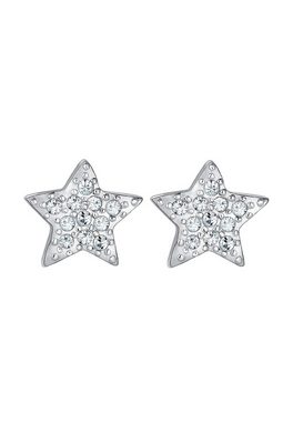 Elli Paar Ohrstecker Sterne Astro Trend Kristalle 925 Silber, Sterne