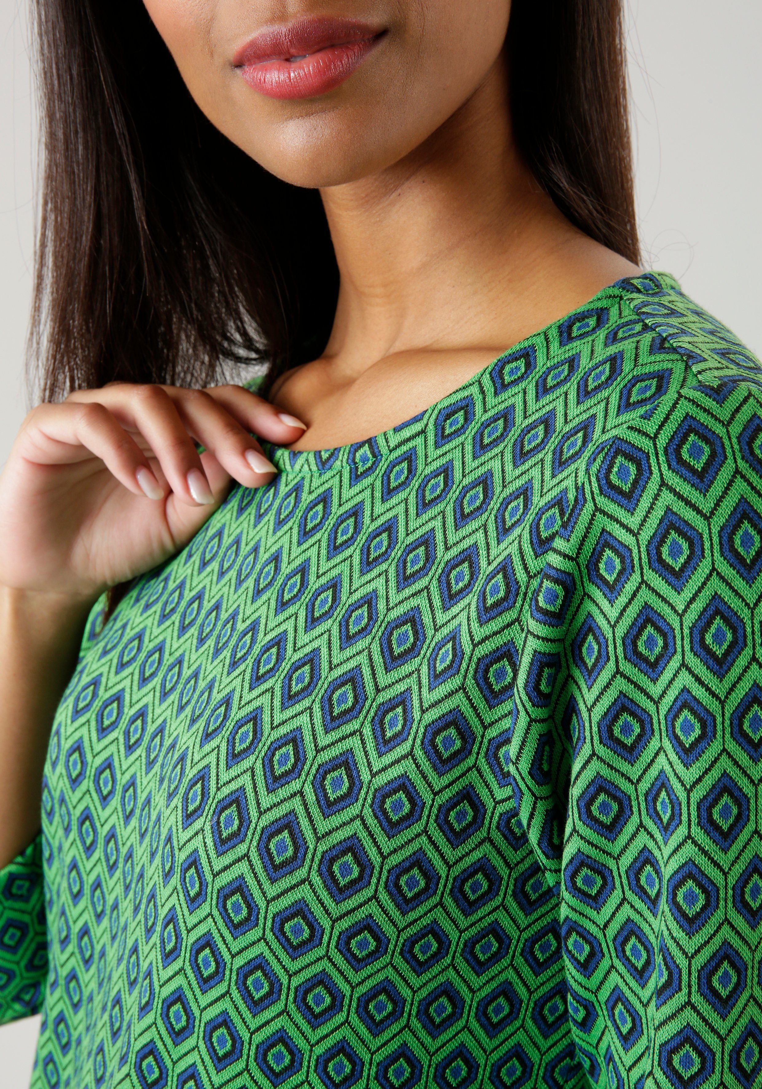 Aniston SELECTED Jerseykleid mit trendy Retromuster