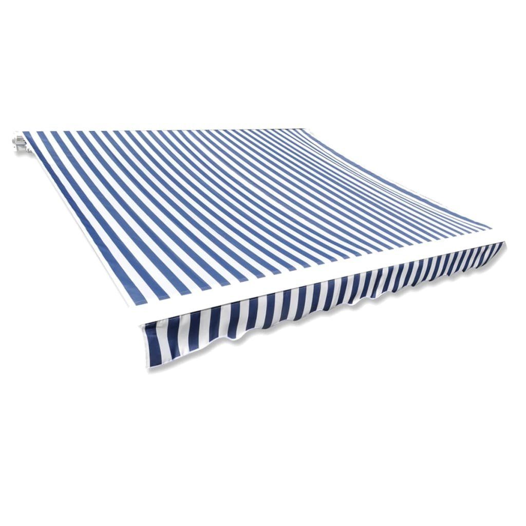 vidaXL Markise Навісиbespannung Canvas Blau & Weiß 3 x 2,5 m (ohne Rahmen) (1-St)