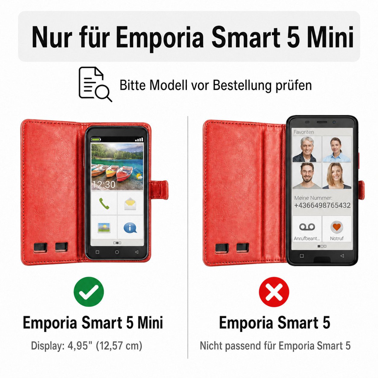 caseroxx Handytasche caseroxx Handytasche Bookstyle-Case für Emporia Smart 5, (Einzelartikel, 1-tlg., Bookstyle-Case), mit Kreditkartenfächern
