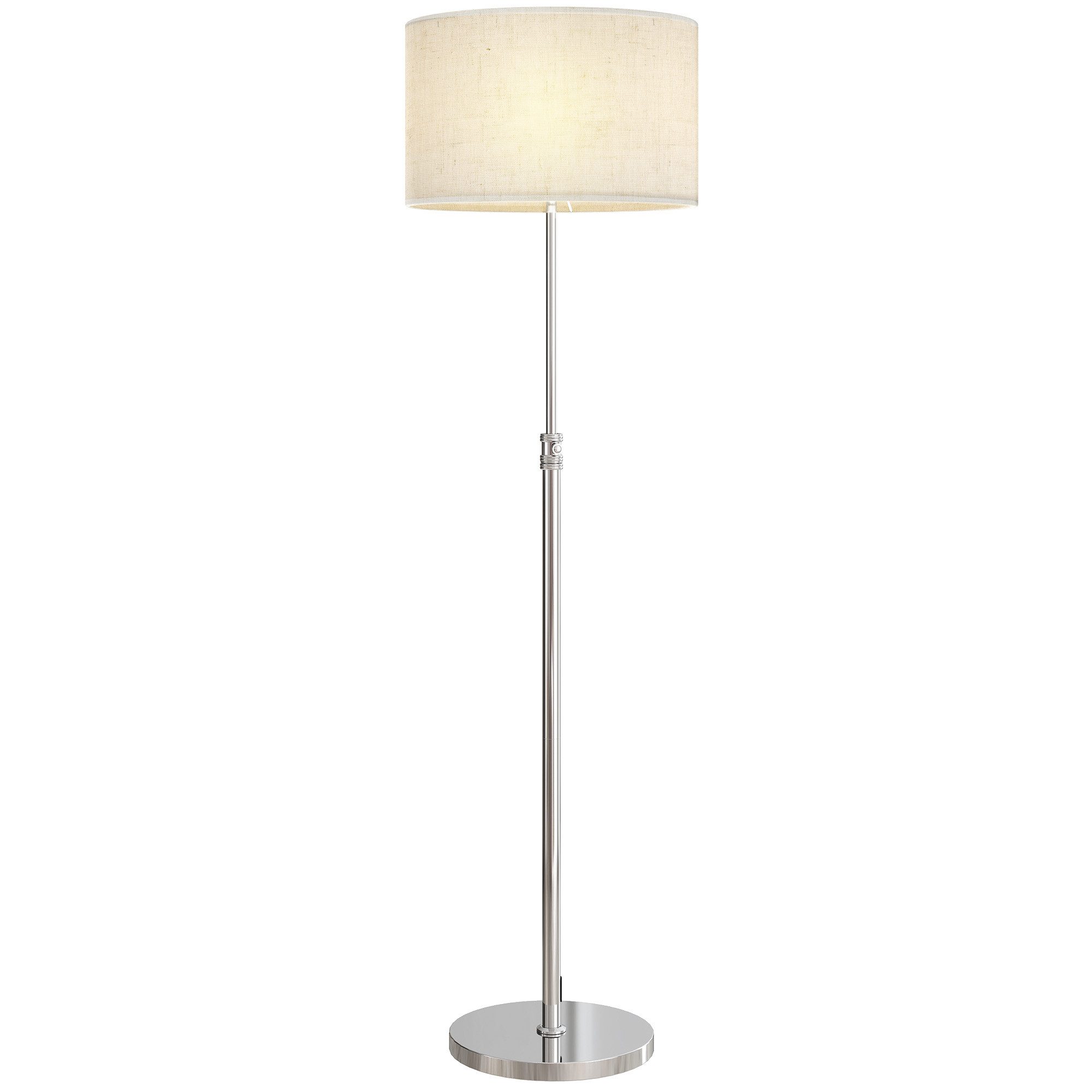 HOMCOM Stehlampe Leinenschirm, Timer, Fernbedienung, Dimmfunktion, LED wechselbar, Neutralweiß, für Wohnzimmer Schlafzimmer, Beige