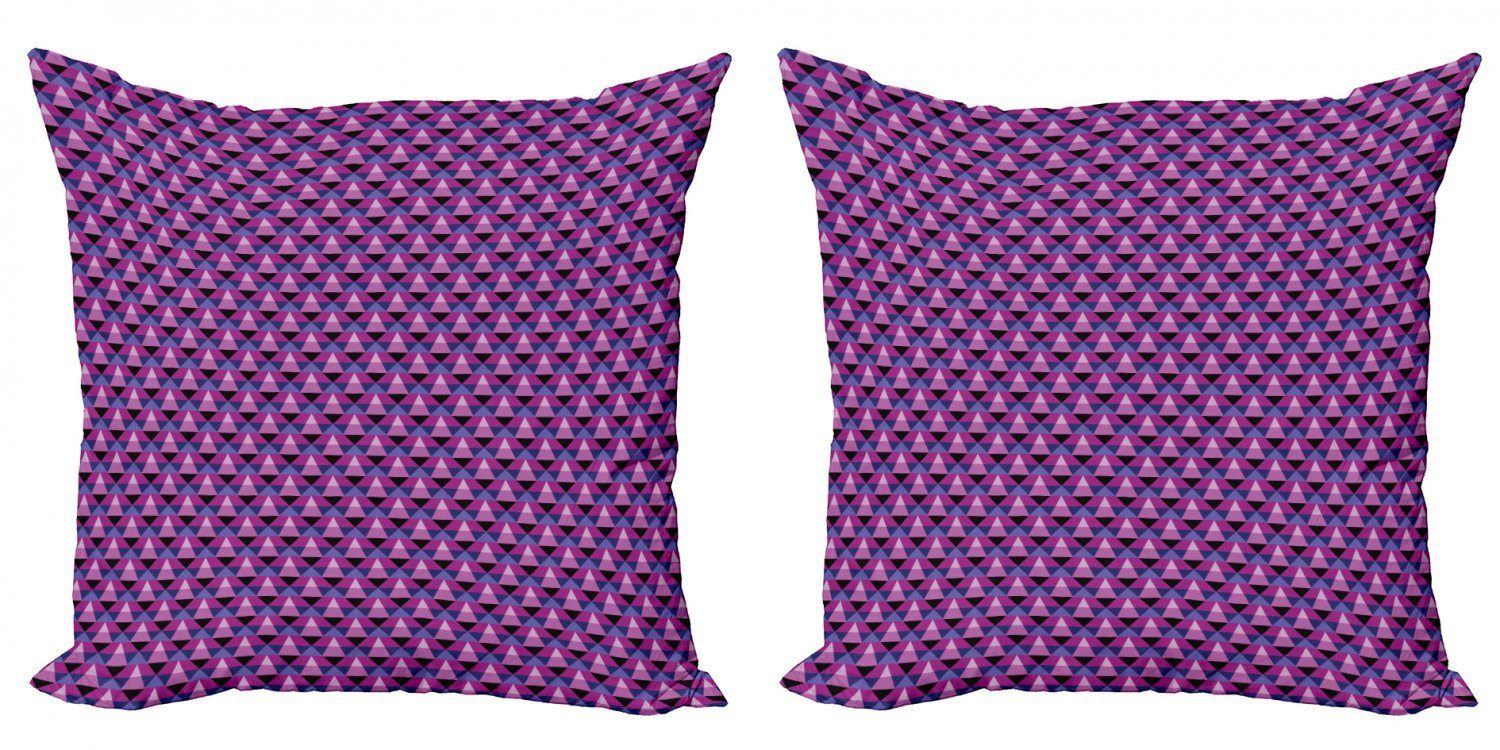 Kissenbezüge Modern Doppelseitiger (2 Accent Schatten Lila Nervös Abakuhaus in Digitaldruck, Triangles Stück),