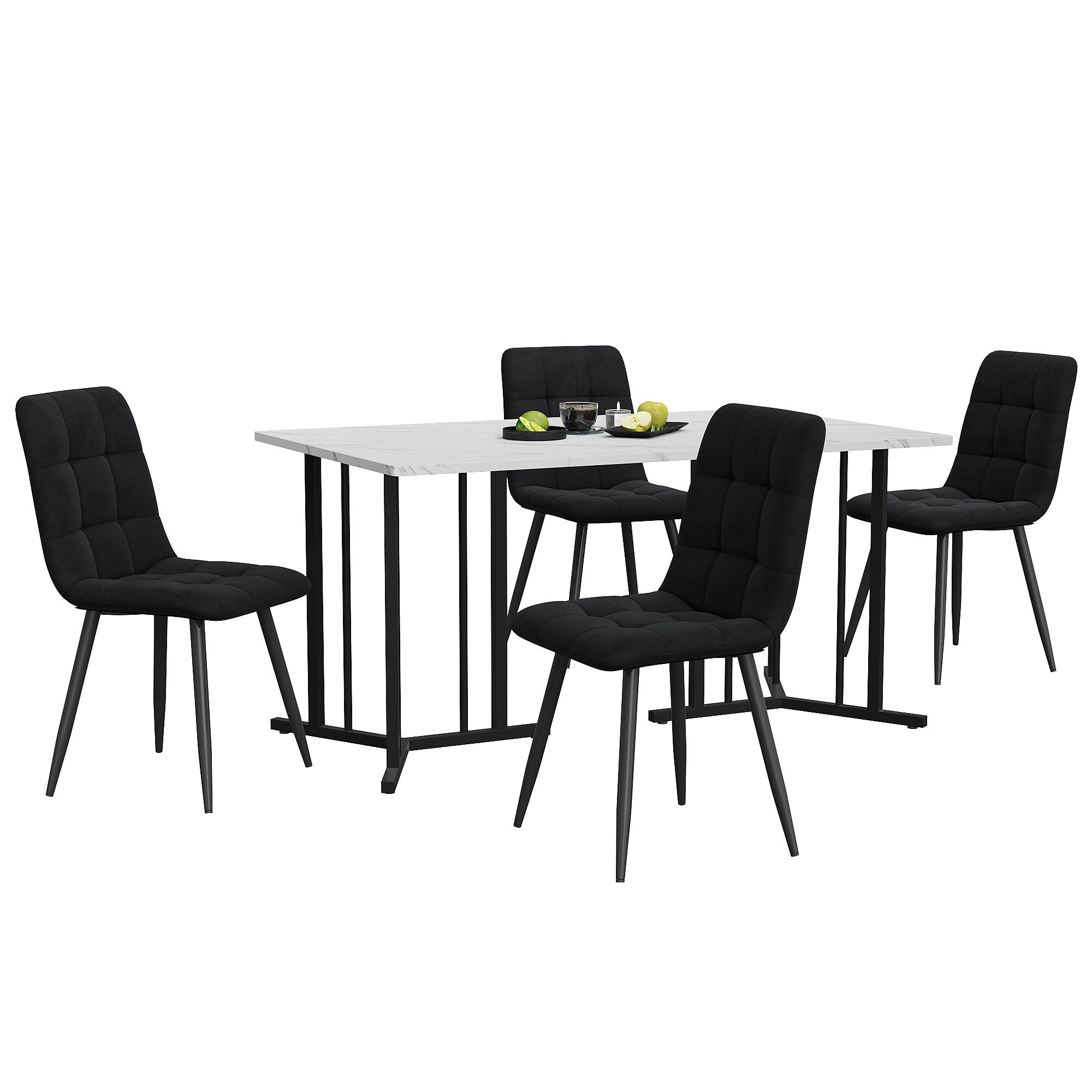 Odikalo Esszimmer-Set Essgruppe Set Esstisch+Stuhl (1+4)4 günstig online kaufen