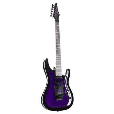 J & D E-Gitarre, CT90FFM E-Gitarre, ST-Style, Purple Sunburst, Lindekorpus, Ahornhals, Composite Griffbrett, HSS Tonabnehmer, Floyd Rose Tremolo, Schwarze Hardware, E-Gitarre, ST-Style, Floyd Rose Tremolo