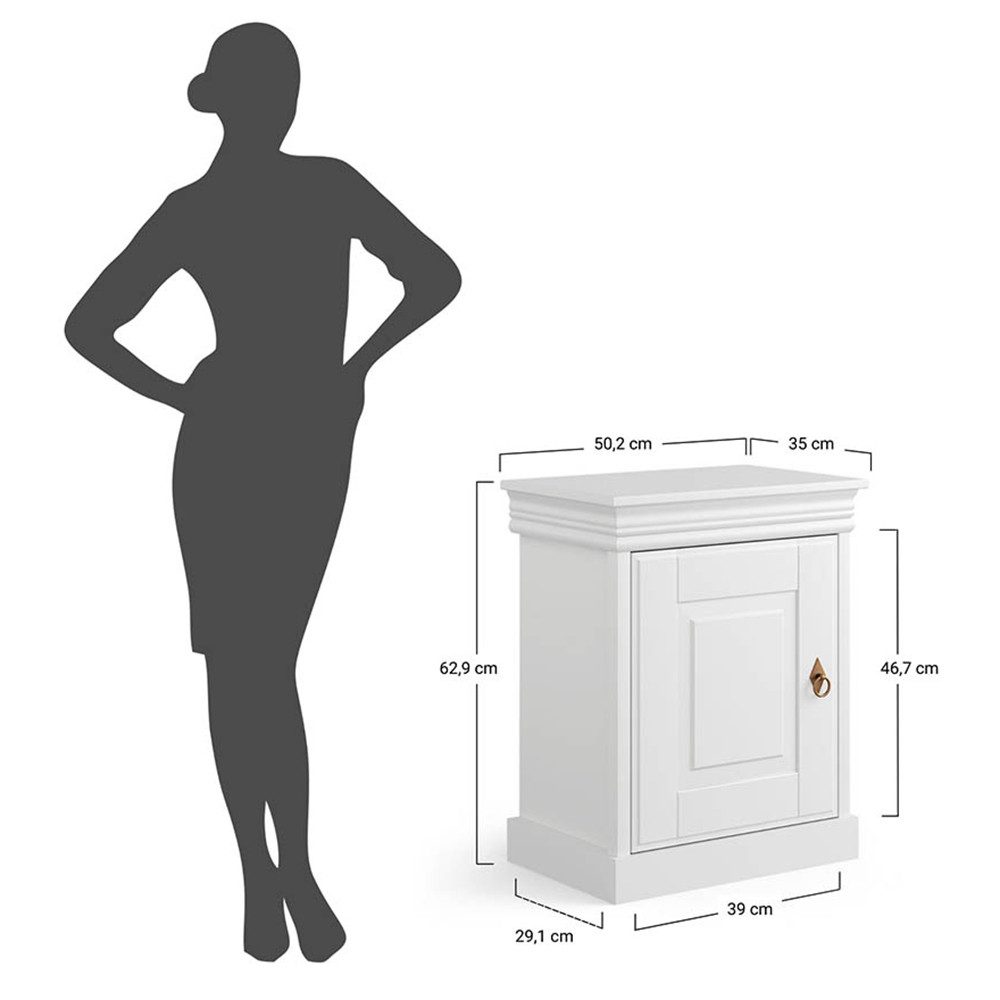 Lomadox Schlafzimmer-Set TERMOLI-163, (Spar-Set, 3-tlg., Bettgestell Nachttische), Kiefer massiv, 140 cm Liegefläche mit Stauraum