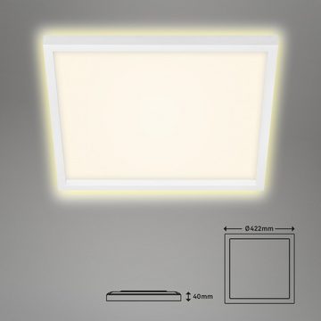 Briloner Leuchten LED Deckenleuchte 7364-016, LED fest verbaut, Warmweiß, Deckenlampe 42,2cm Hintergrundlicht 22W 3000K