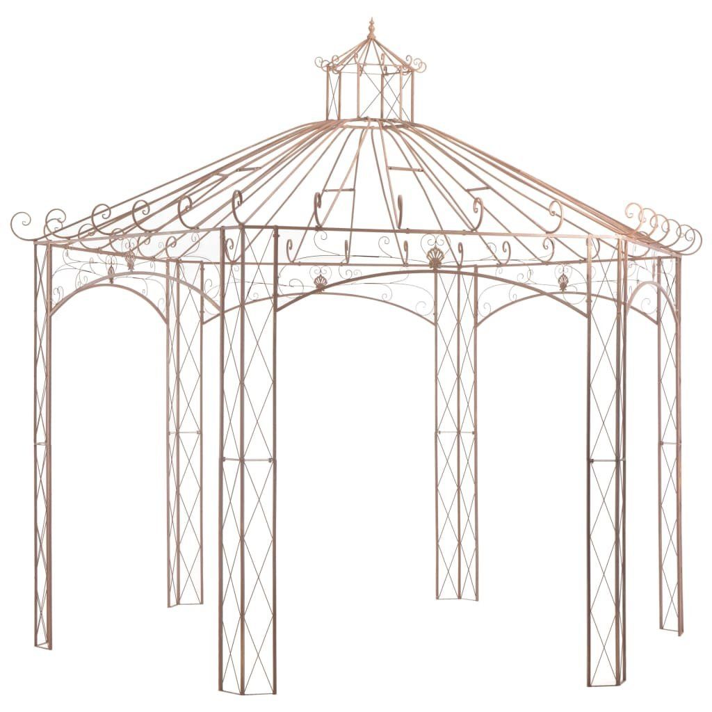 vidaXL Partyzelt Gartenpavillon Antikbraun 4 m Eisen