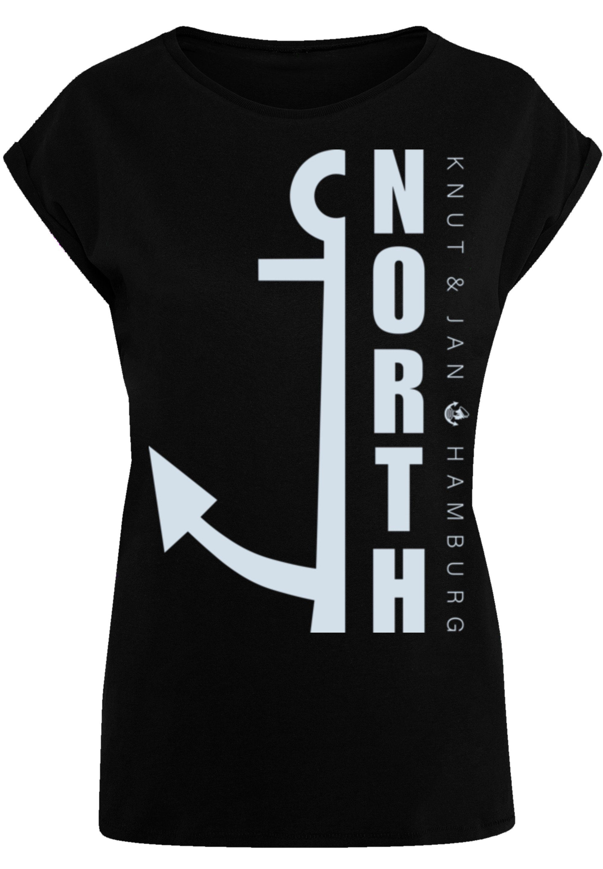 F4NT4STIC T-Shirt PLUS SIZE North Anker Print, Das Model ist 170 cm groß  und trägt Größe M
