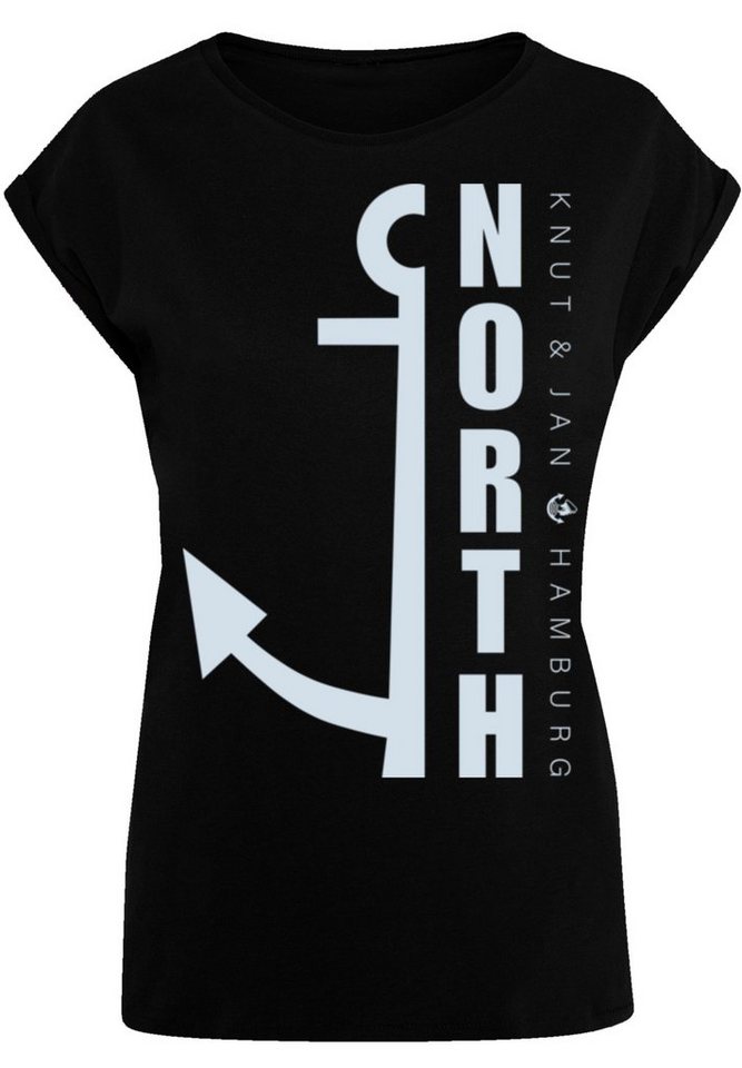 F4NT4STIC T-Shirt PLUS SIZE North Anker Print, Das Model ist 170 cm groß  und trägt Größe M