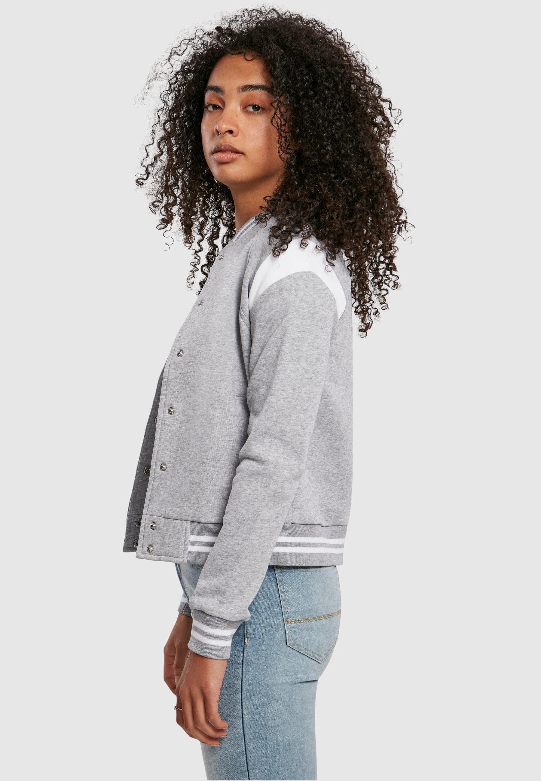 Ladies Sweat (1-St) College Inset CLASSICS Organic URBAN Collegejacke grey/white Damen Jacket