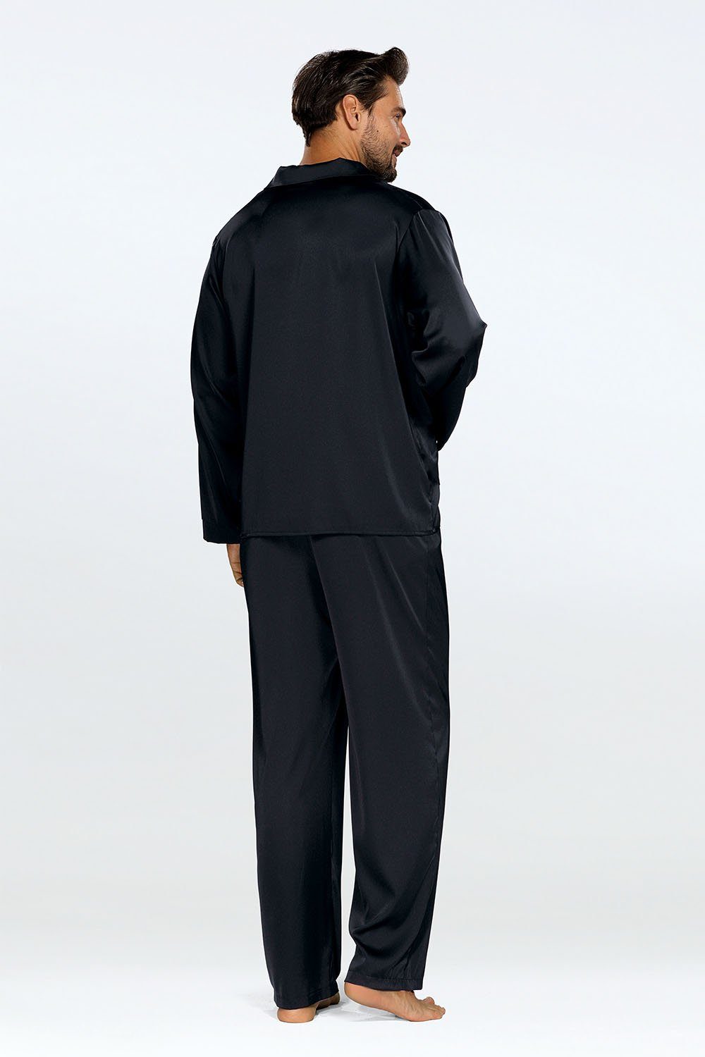 DKaren Schlafanzug Herren Satin Pyjama Schlafanzug günstig online kaufen