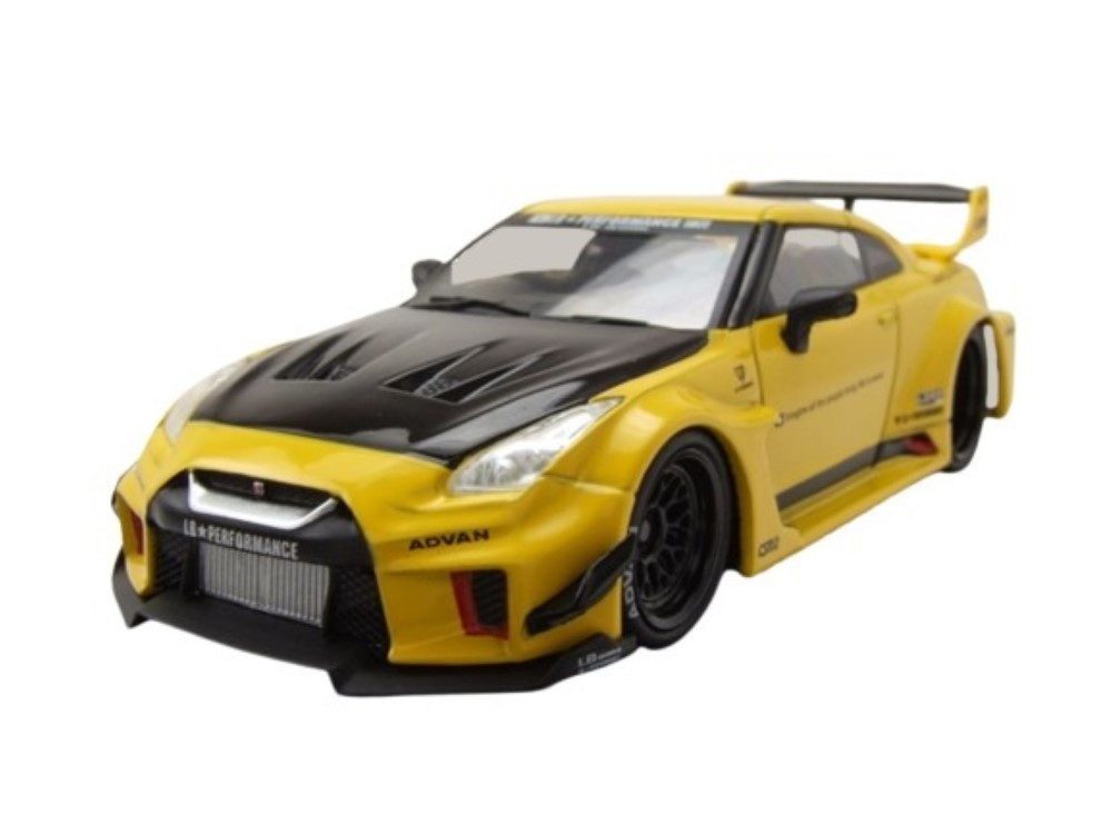 Solido Modellauto Nissan GT-R R35 Liberty Walk Body Kit gelb, Maßstab 1:43
