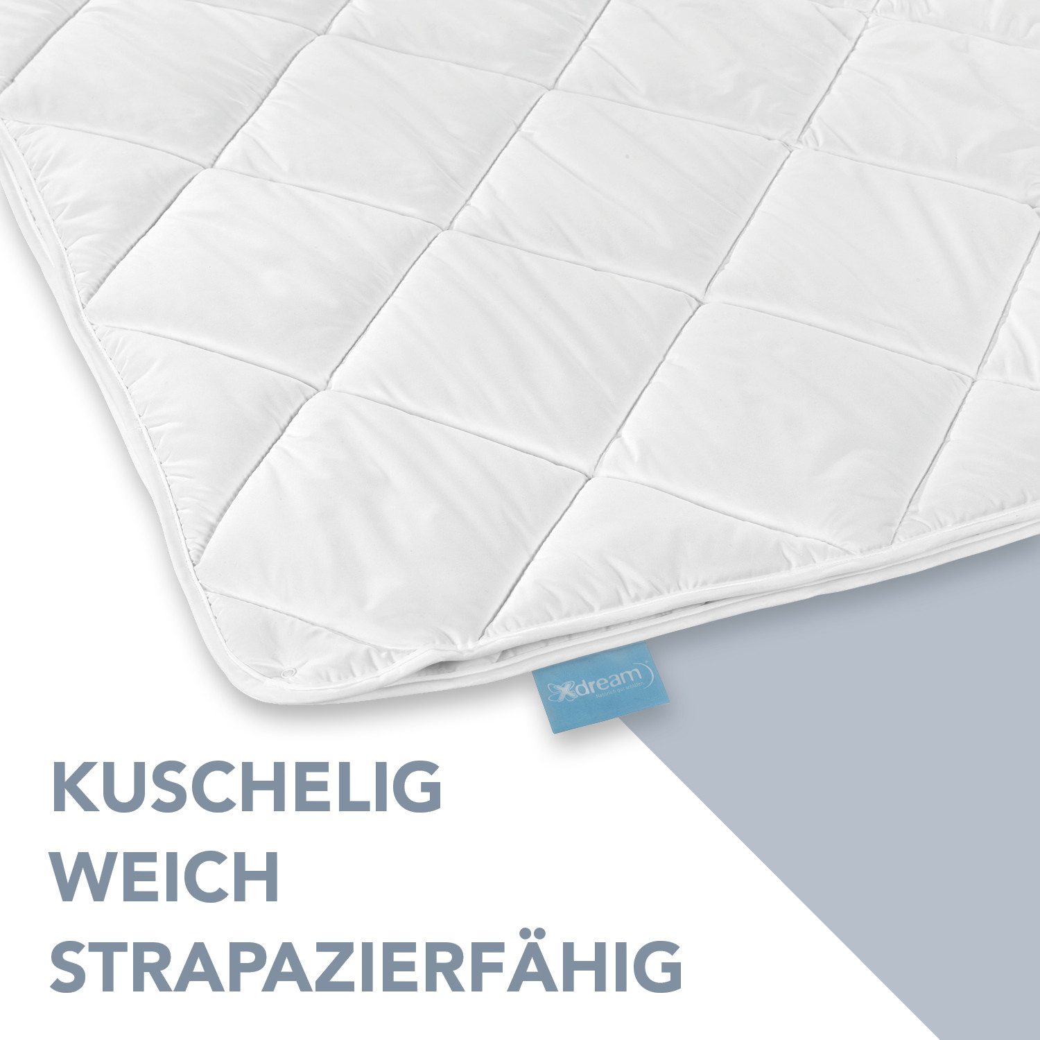 XDREAM Microfaserbettdecke Pure, Bettdecke - 4-Jahreszeiten, Ganzjahres, Winter & Sommer, Füllung: Hohlfaser-Polyesterfüllung, Bezug: Polyester, allergikerfreundlich, atmungsaktiv, temperaturausgleichend, 100x135 cm
