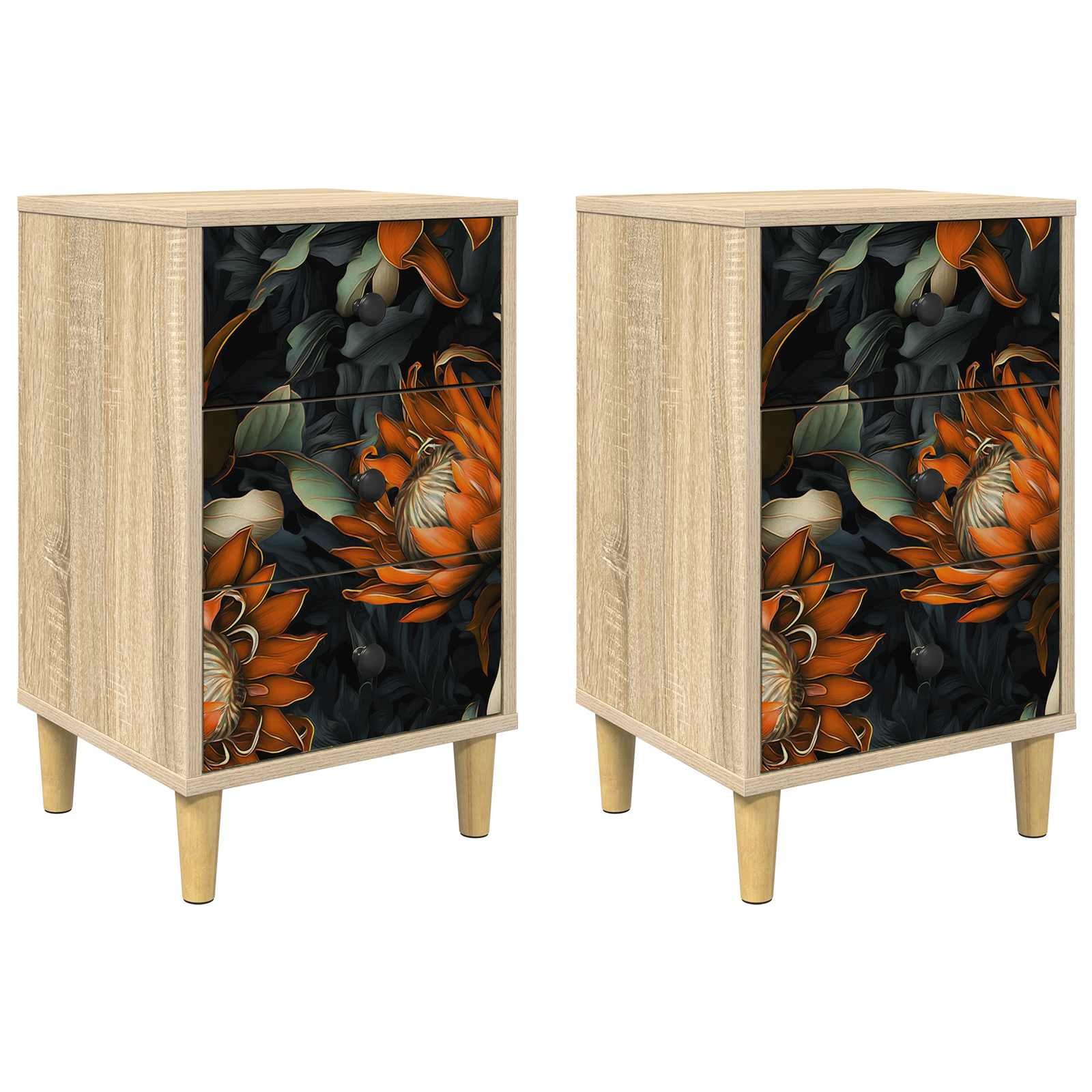 vidaXL Nachttisch Nachttisch LOCHEM 2 stk. Sonoma-Eiche 36 x 33 x 60 cm (2-St)