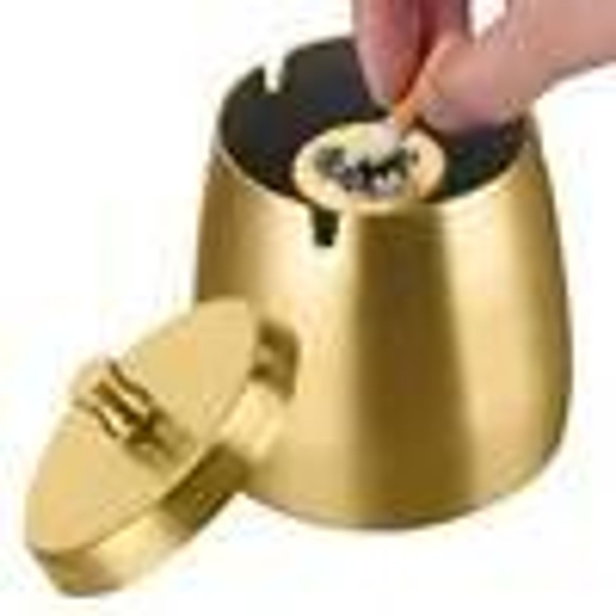 FELIXLEO Aschenbecher Edelstahl Aschenbecher mit Deckel Winddicht Gold