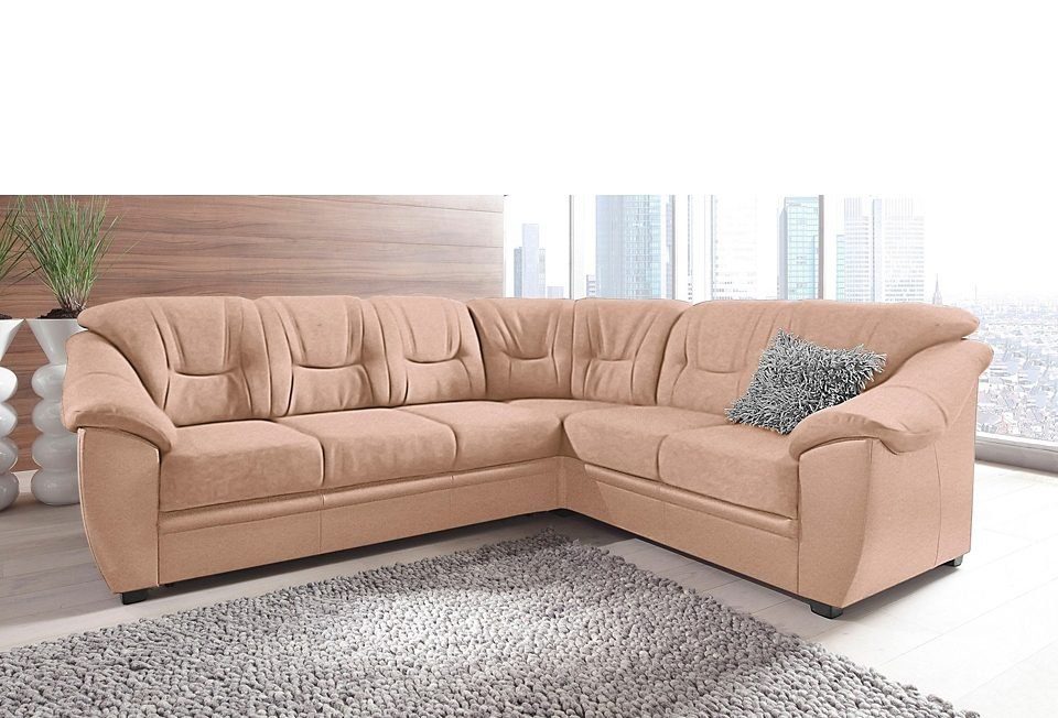 sit&more Ecksofa Savona L-Form, wahlweise mit Bettfunktion, inklusive Federkern, frei im Raum stellbar