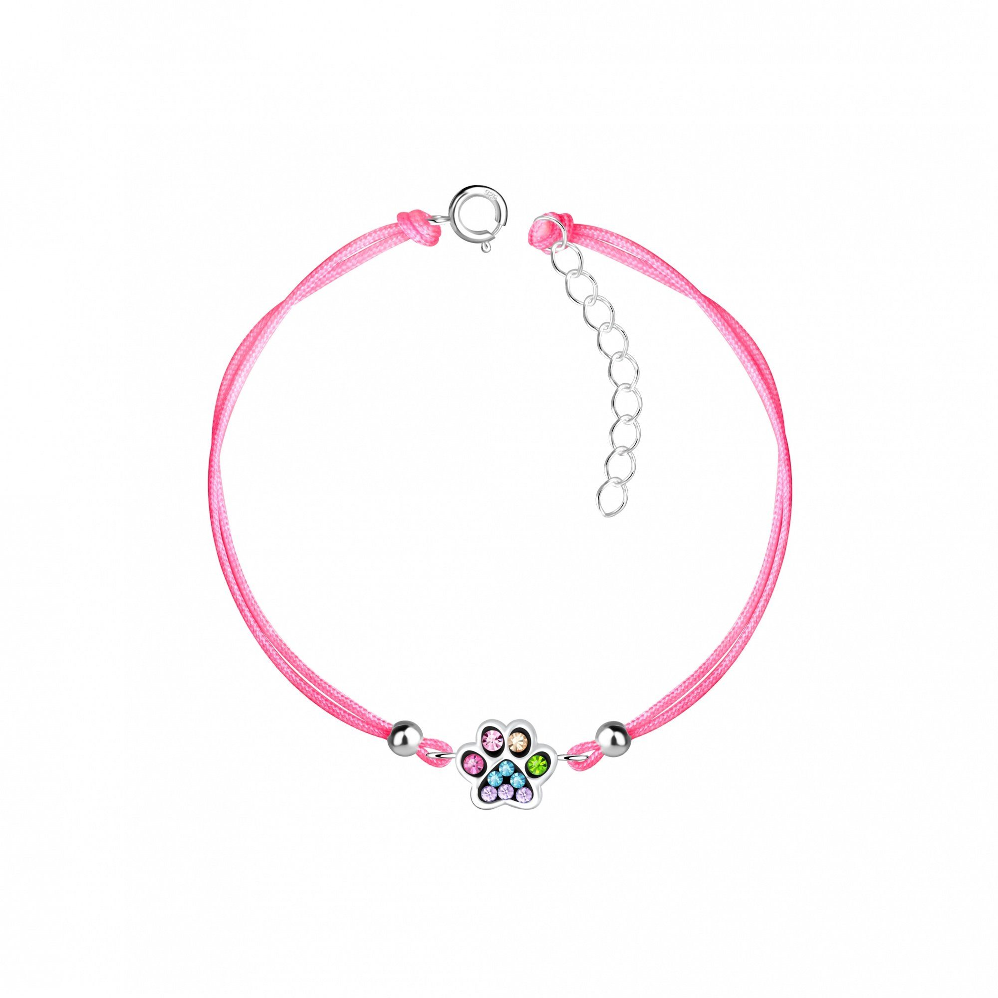 ALEXANDER YORK Armband PFOTE bunt dunkel, 925 Sterling Silber