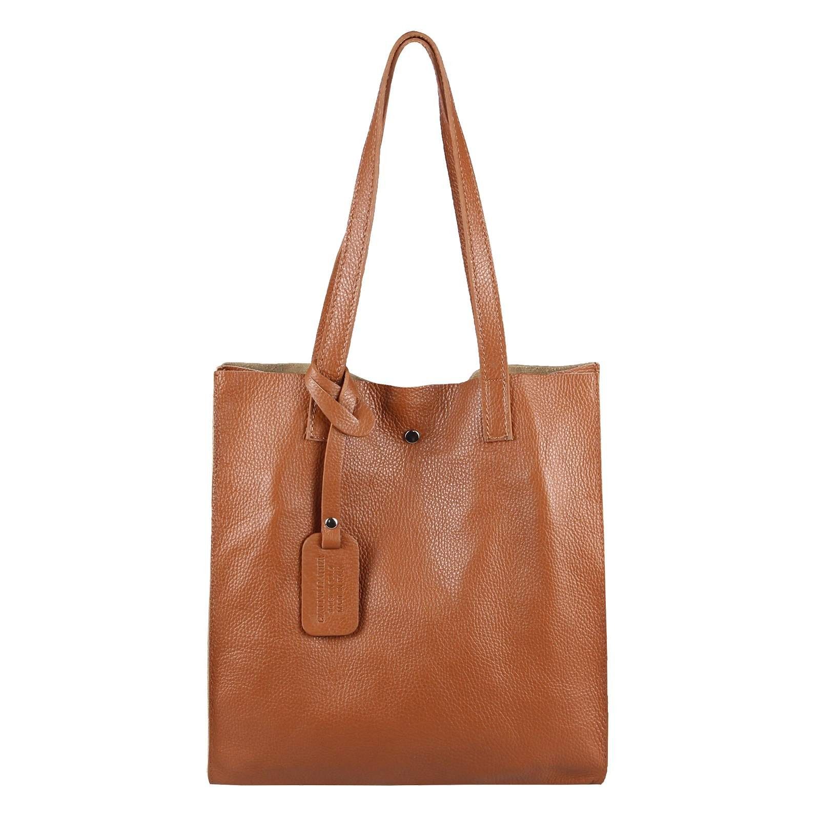 ITALYSHOP24 Schultertasche »Made in Italy Damen Leder Shopper  Schultertasche«, italienisches XL Handtaschen-Set aus 2 Taschen online  kaufen | OTTO