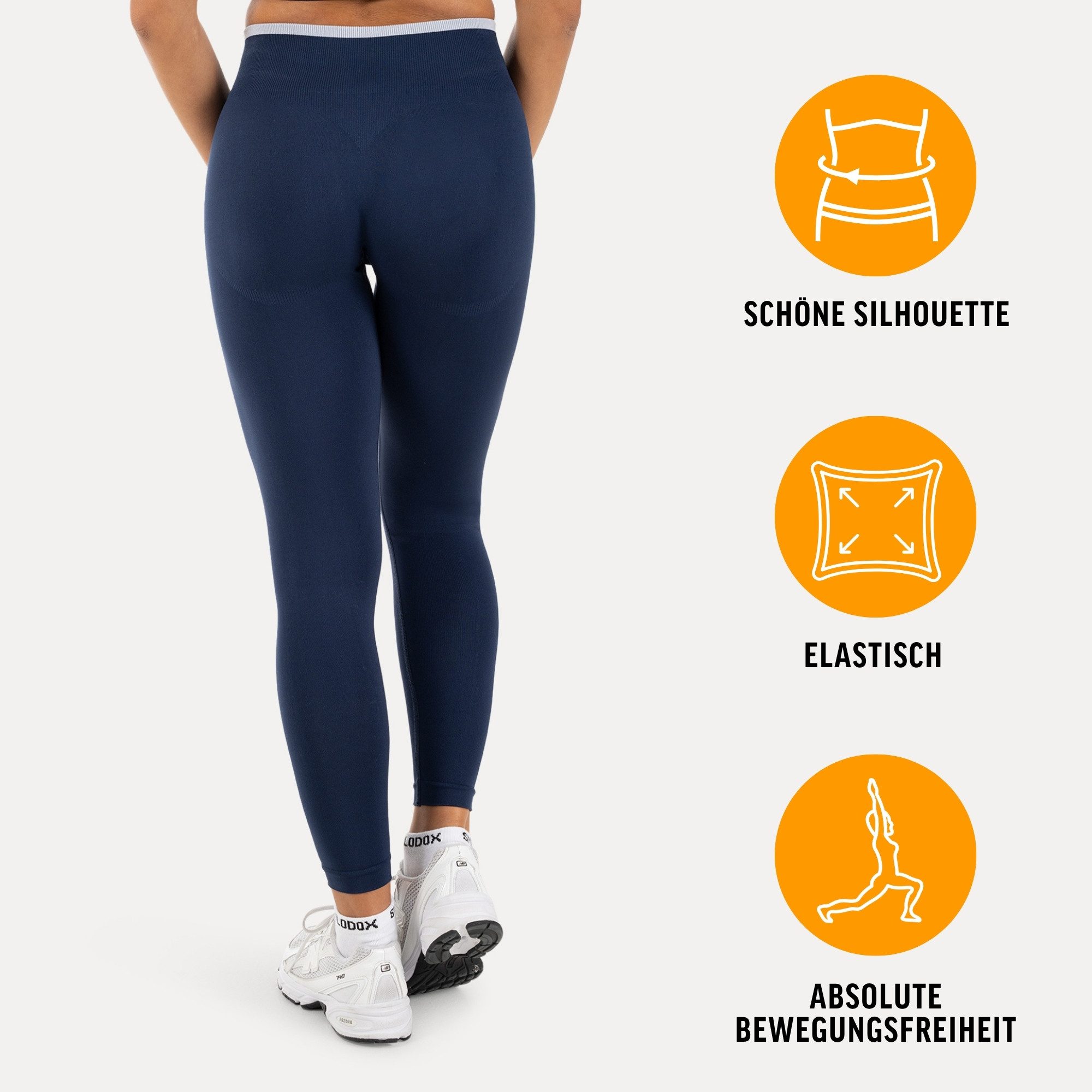 Smilodox Leggings Jorina, Sporthose Damen Shaped Fit, High Waist, V-Shape, Gym & Yoga V-Shape Rücken, hoher Bund, Stretch, Struktur, weich