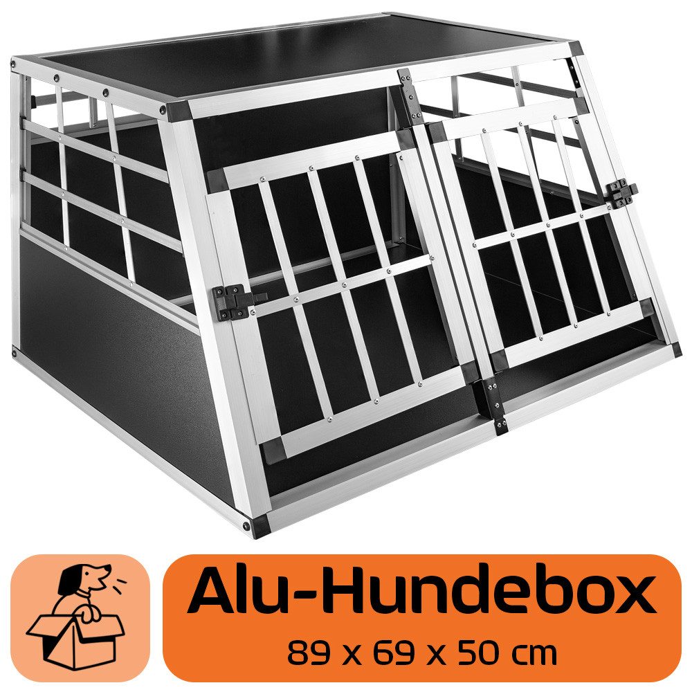 Petigi Tiertransportbox Hundebox Hundetransportbox Transportbox Aluminium 89 x 69 x 50 cm
