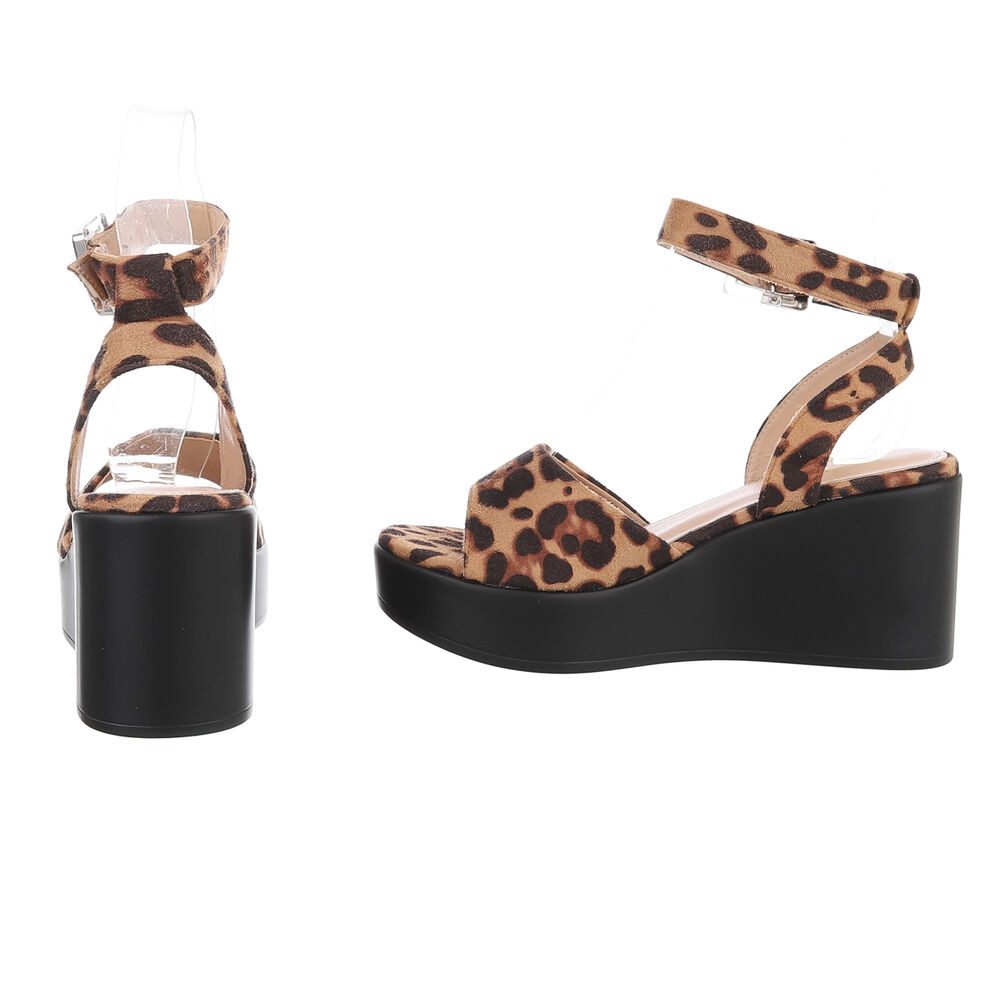 Ital-Design Elegante Keilsandalen für Damen mit verstellbarem Riemen Plateausandaletten (89852391) Keilabsatz/Wedge Keilsandaletten in Beige
