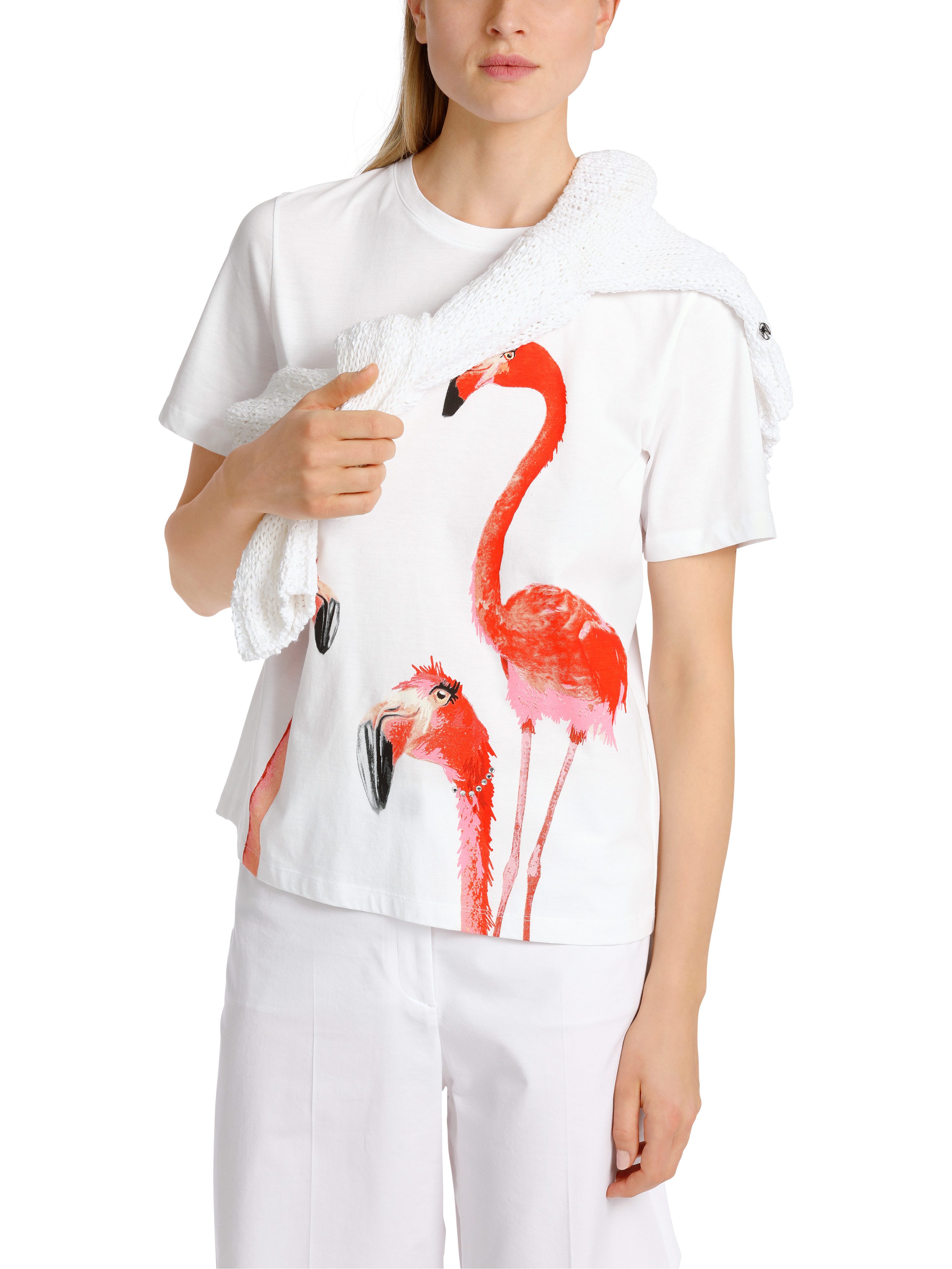 Marc Cain T-Shirt "Collection Summer Flash" Premium Damenmode T-Shirt mit Print „Rethink Together”