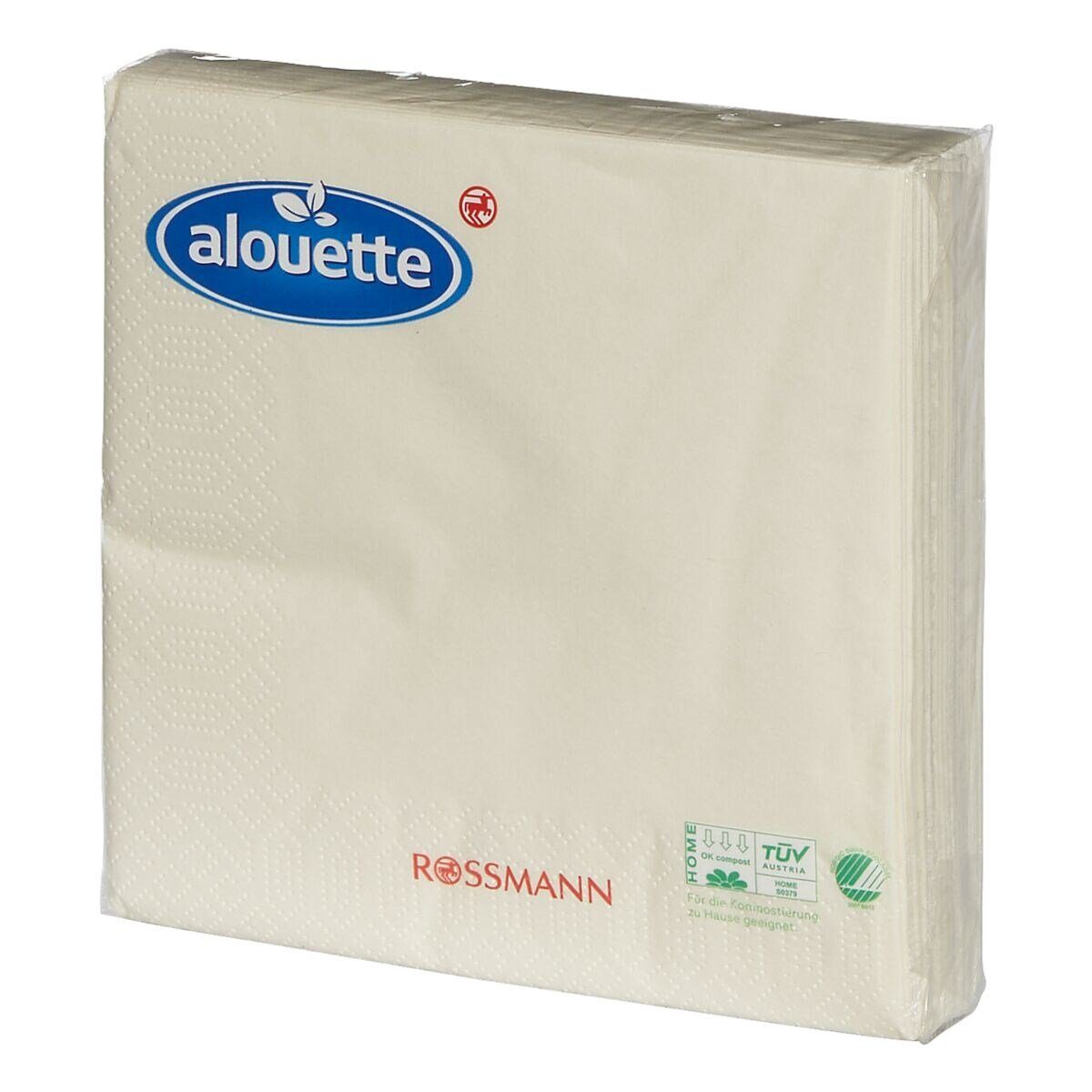 alouette Papierserviette, (30 St), 1/4-Faltung, 3-lagig, 33x33 cm