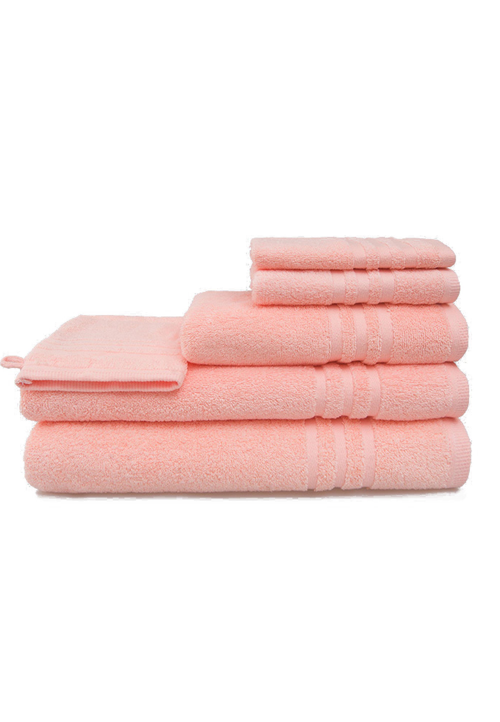 grace spa Duschtuch mit Aktion, (1-St), grand rosa Streifen-Bordüre attraktiver