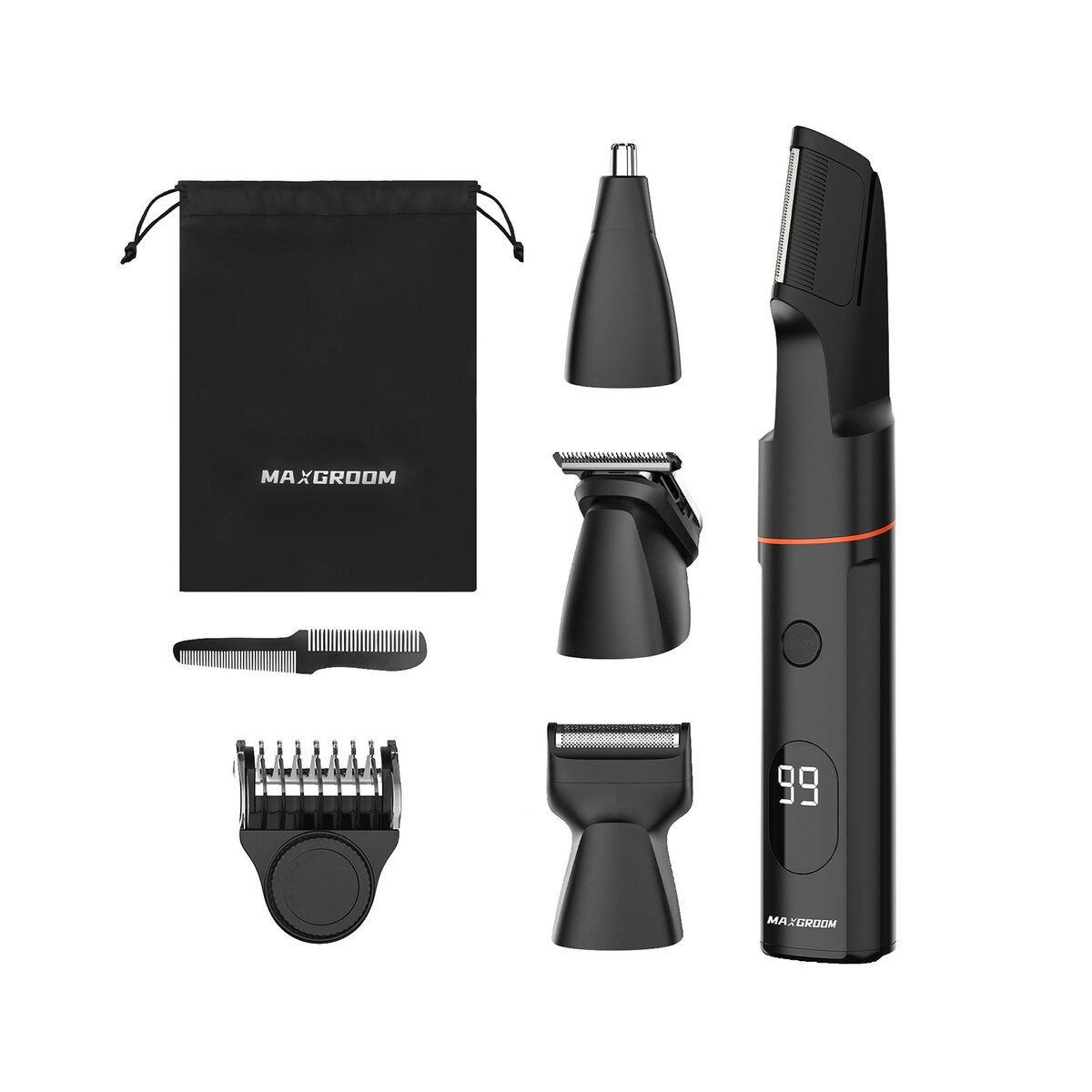 MAXGROOM Haar- und Bartschneider MaxGroom LK-881 Multifunktionstrimmer Set Schwarz