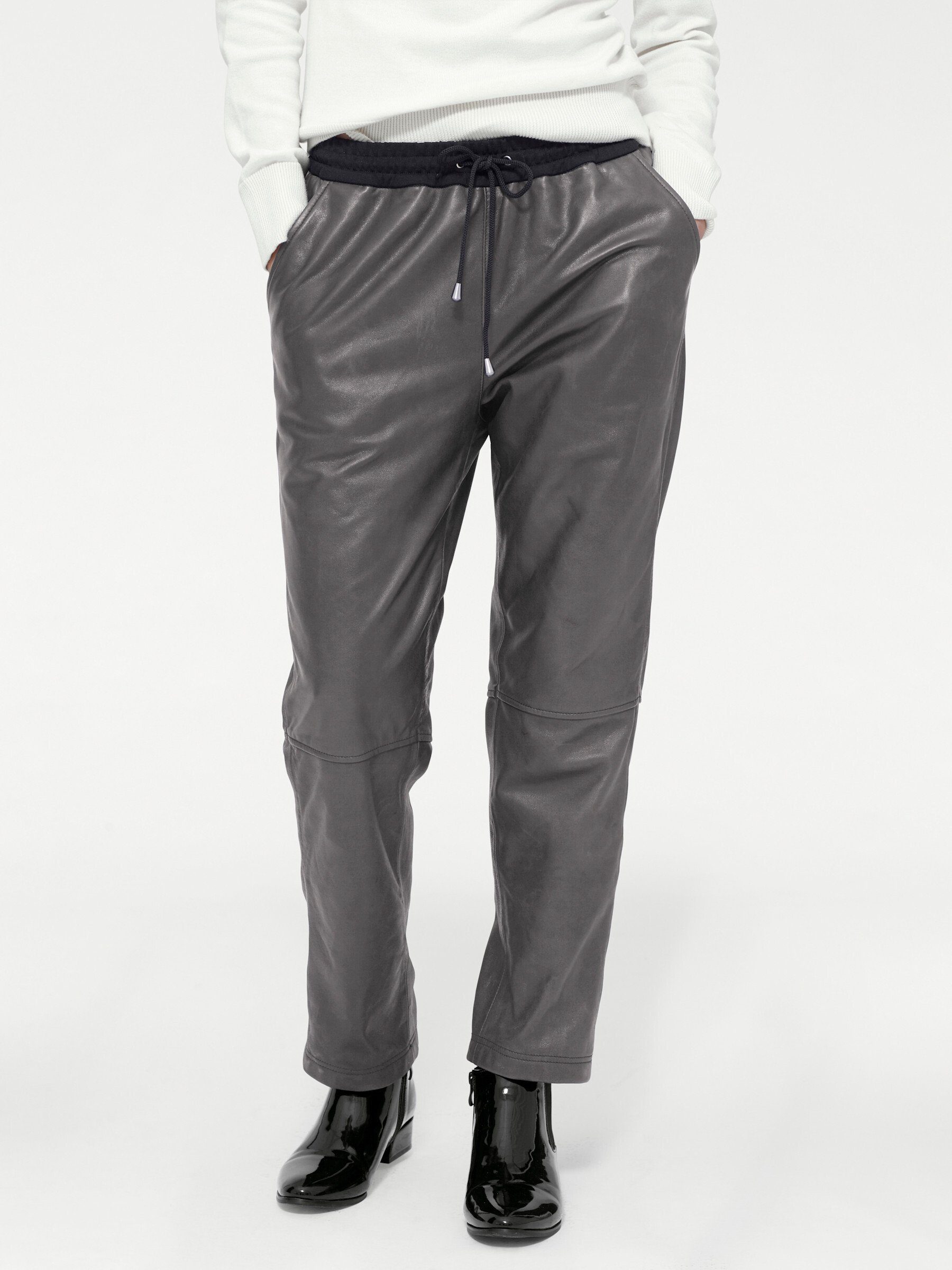 heine Jerseyhose Leder-Jogpants Innenbeinlänge ca. 68 günstig online kaufen
