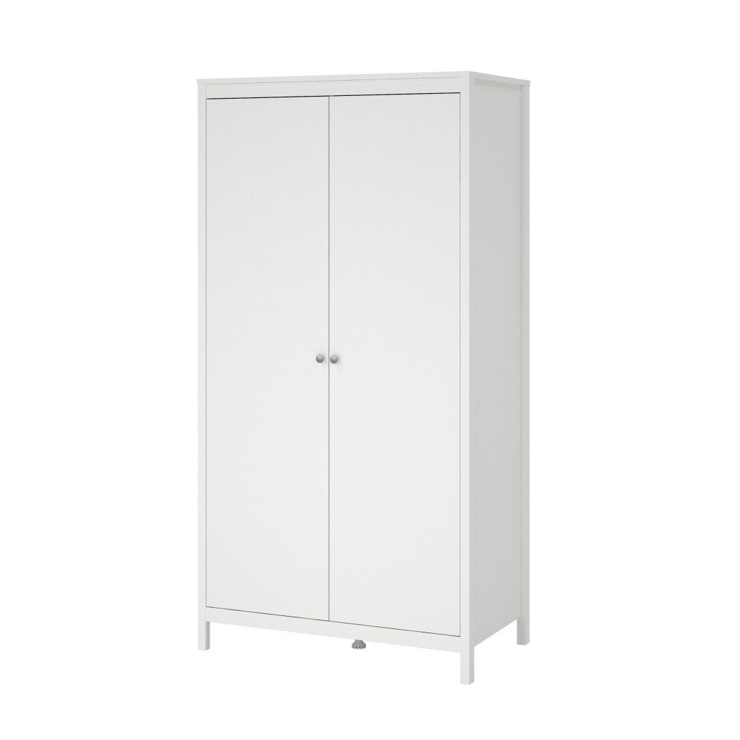 Tvilum Kleiderschrank Madrid Kleiderschrank 2 Türen weiß.