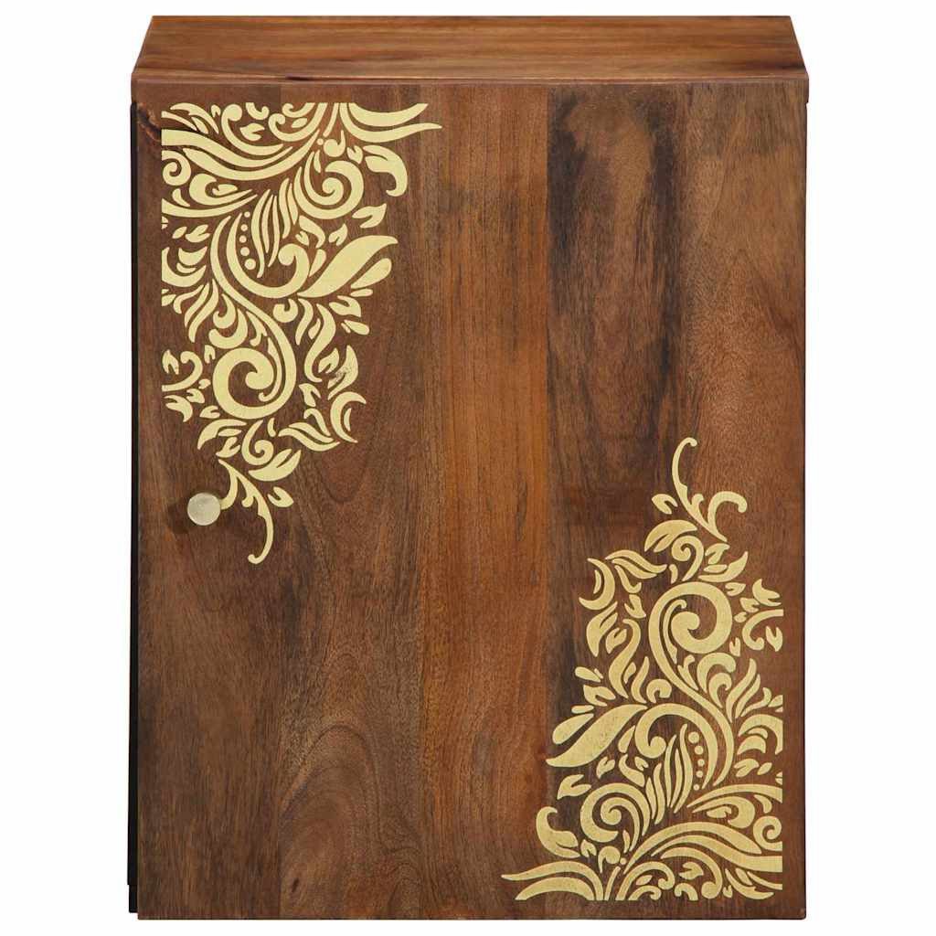 vidaXL Badezimmerspiegelschrank Wandschrank Honigbraun 38 x 33 x 48 cm Massivholz (1-St)