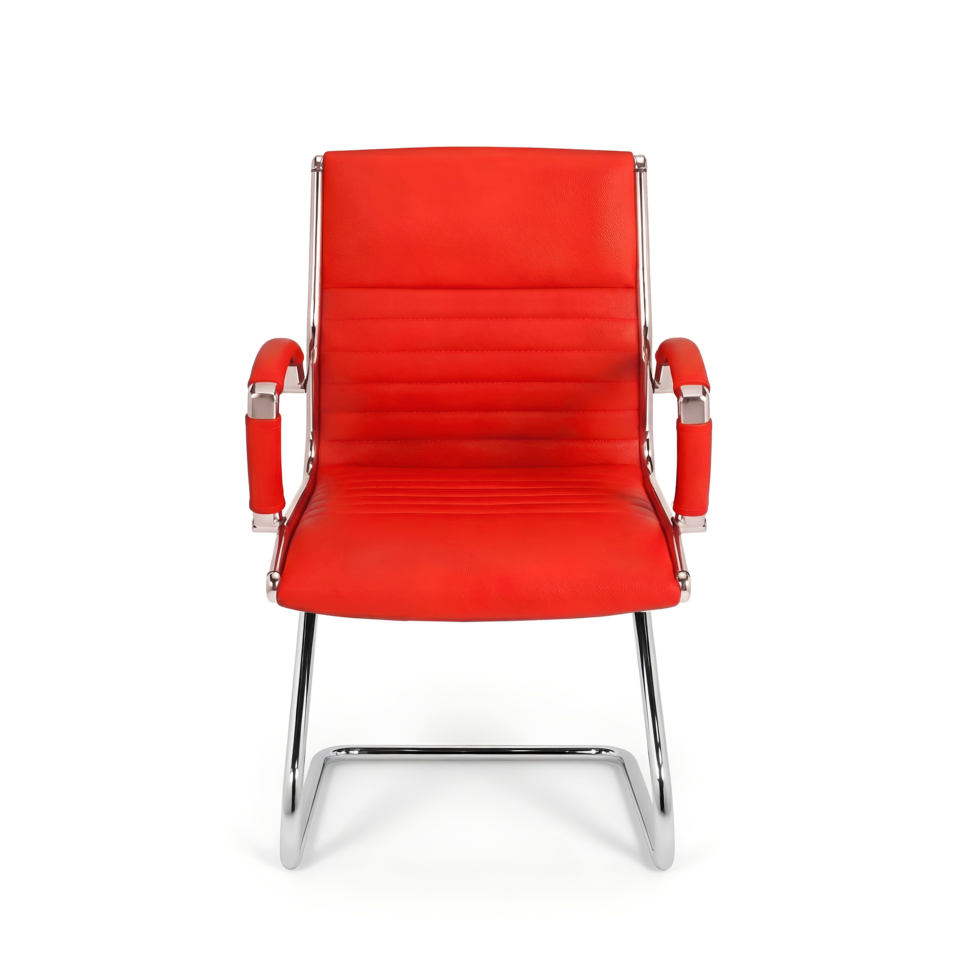 Versee Besucherstuhl VERSEE Montreal Konferenzstuhl Leder, 150kg belastbar, ergonomisch (Freischwinger für Home Office und Büro), mit Lendenstütze, gepolstert, hervoragende Freischwingereigenschaften