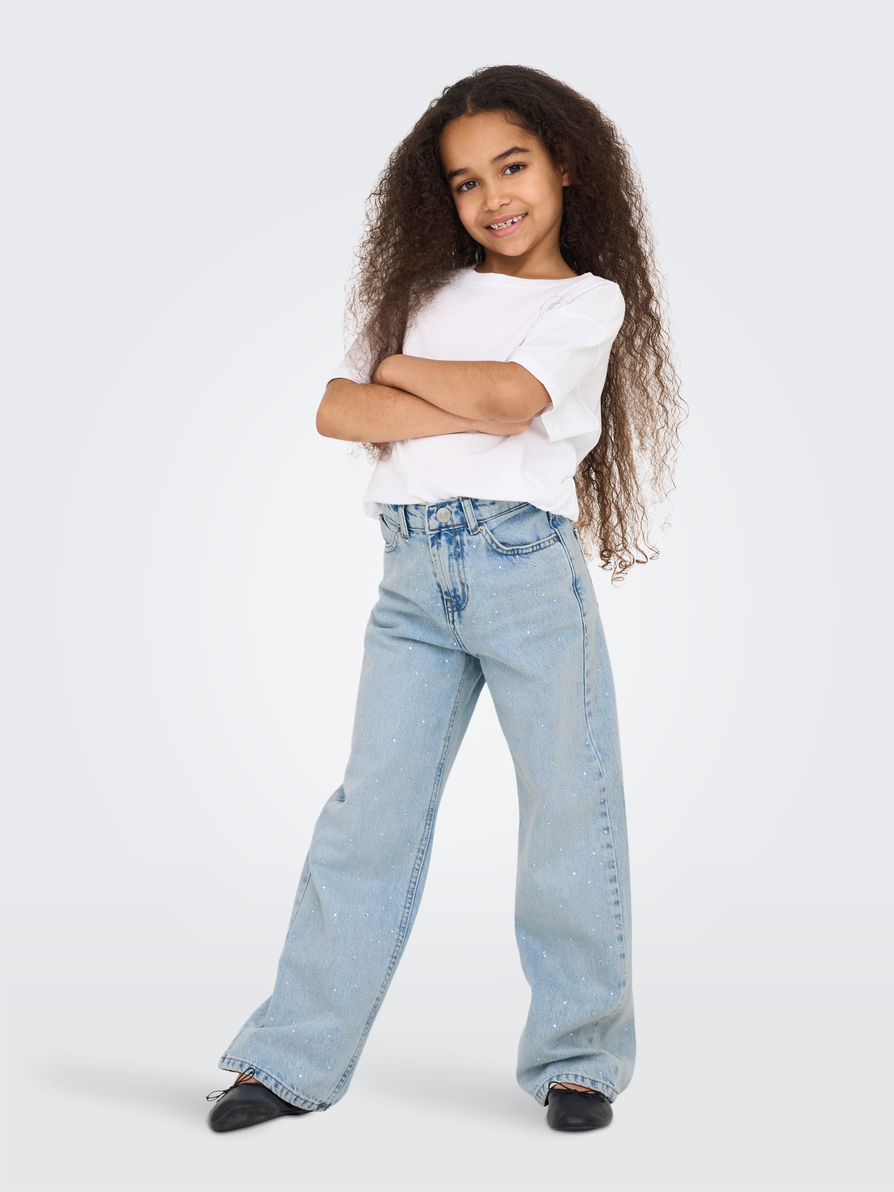 KIDS ONLY Weite Jeans KOGCOBAIN RHINESTONE WIDE DNM AZG NOOS