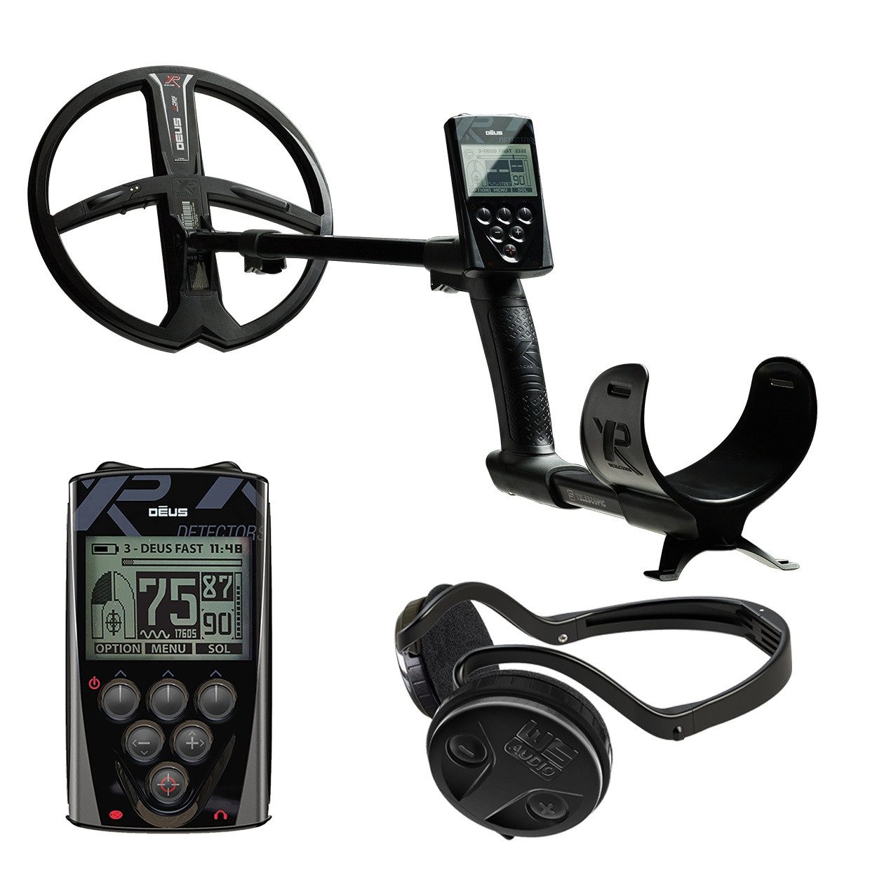 XP Metal Detectors Metalldetektor DEUS X35 28 RC + WSA Kopfhörer (DEUS-28X35RCWSA), BOOST-Modus für mehr Tiefenleistung