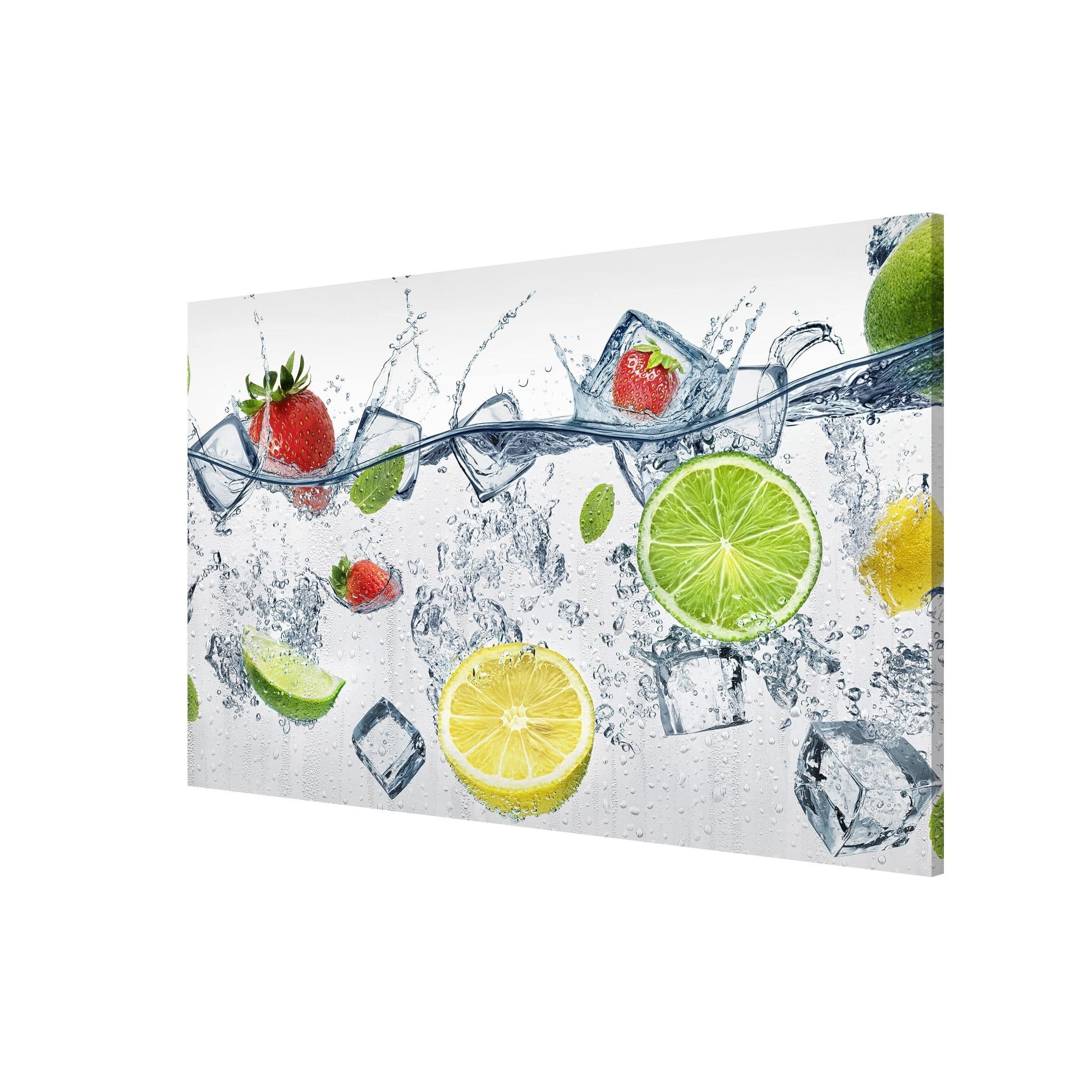 Bilderdepot24 Magnettafel Küche weiss Frucht Cocktail, (1-tlg., Magnetboard Pinnwand für die Wand - metallische Tafel für Magnete), Magnetwand groß mit Motiv modern Memoboard magnetisch Querformat