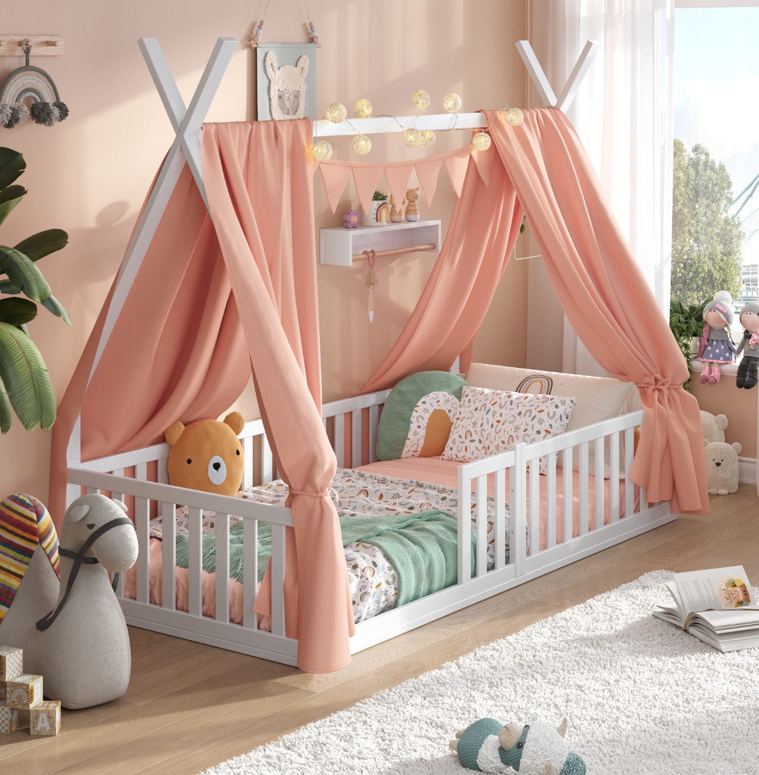 Alavya Home® Kinderbett Bodenbett SKY SET günstig online kaufen