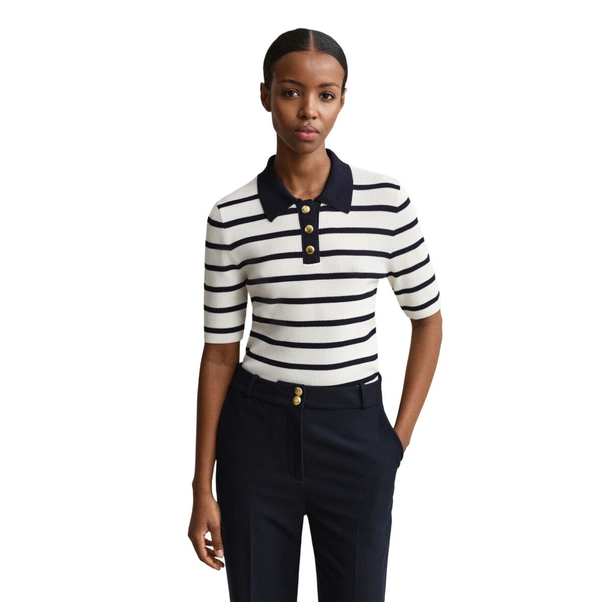 Gant Poloshirt 4805447 Damen Poloshirt Ruggergestreift im Slim Fit