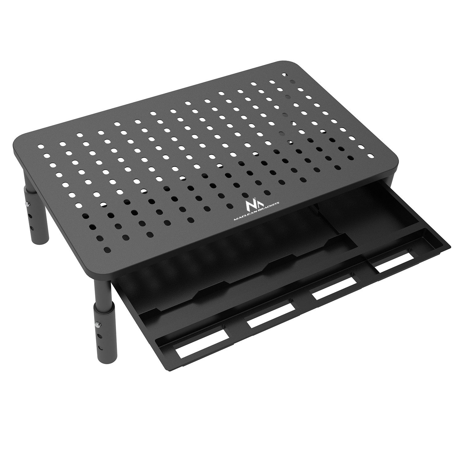 Maclean Laptop-Ständer MC-946 13-32 Zoll höhenverstellbar mit Schublade bis 20 kg, (bis 32,00 Zoll, 1-tlg., Ideal für Homeoffice, Büro und Gaming-Setup)