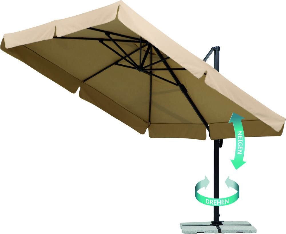 Schneider Schirme Ampelschirm Schneider Ampelschirm Rhodos natur 300 x 300 cm – Bild 5 von 5