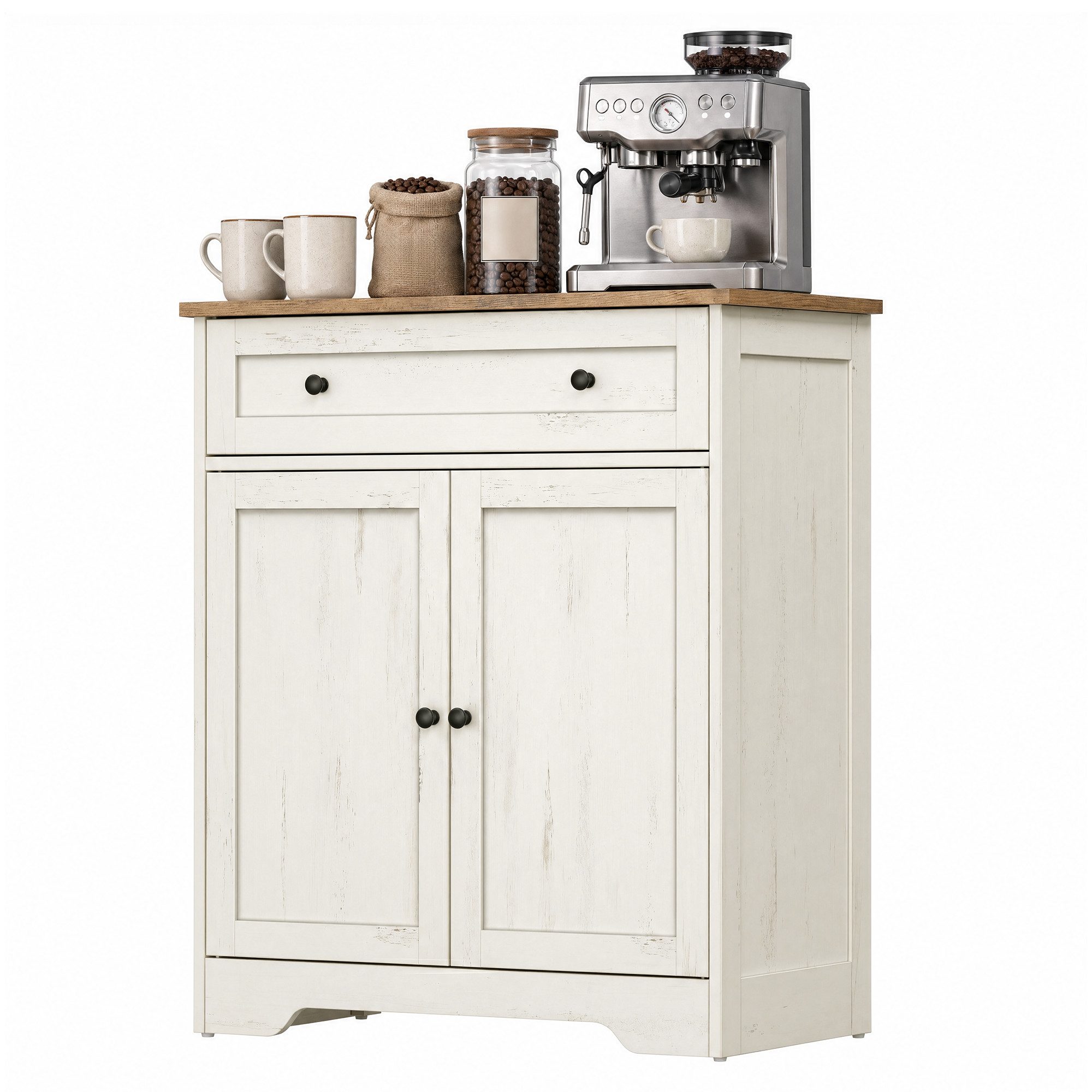 VASAGLE Buffet Aufbewahrungsschrank, Küchenschrank im Landhausstil, Sideboard Küchenschrank im Landhausstil mit Schublade