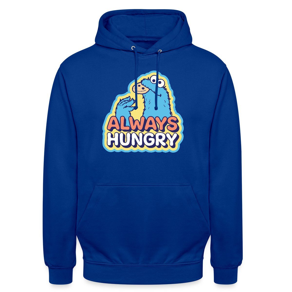 Spreadshirt Hoodie Sesamstraße Krümelmonster Design Always Hungry Unisex Hoodie (1-tlg)