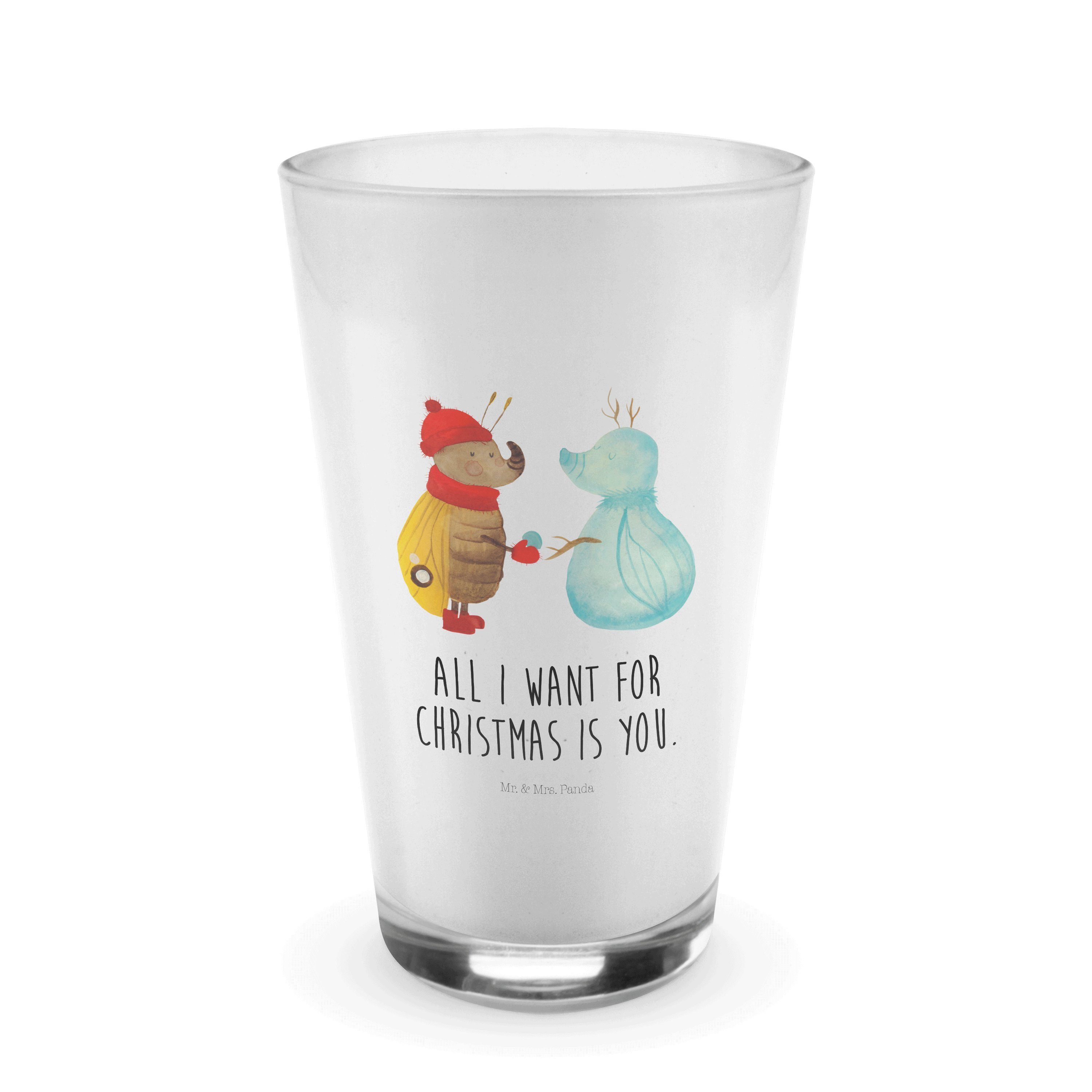 Geschenk, - Mr. & Schneemann Glas Transparent Premium Cappu, Glas, Mrs. Advent, Nachtfalter - Glas Panda