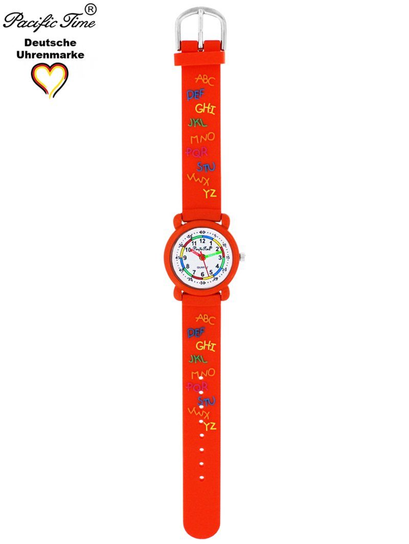 Armbanduhr Versand Lernuhr Silikonarmband, ABC Kinder Pacific Quarzuhr Gratis Time orange