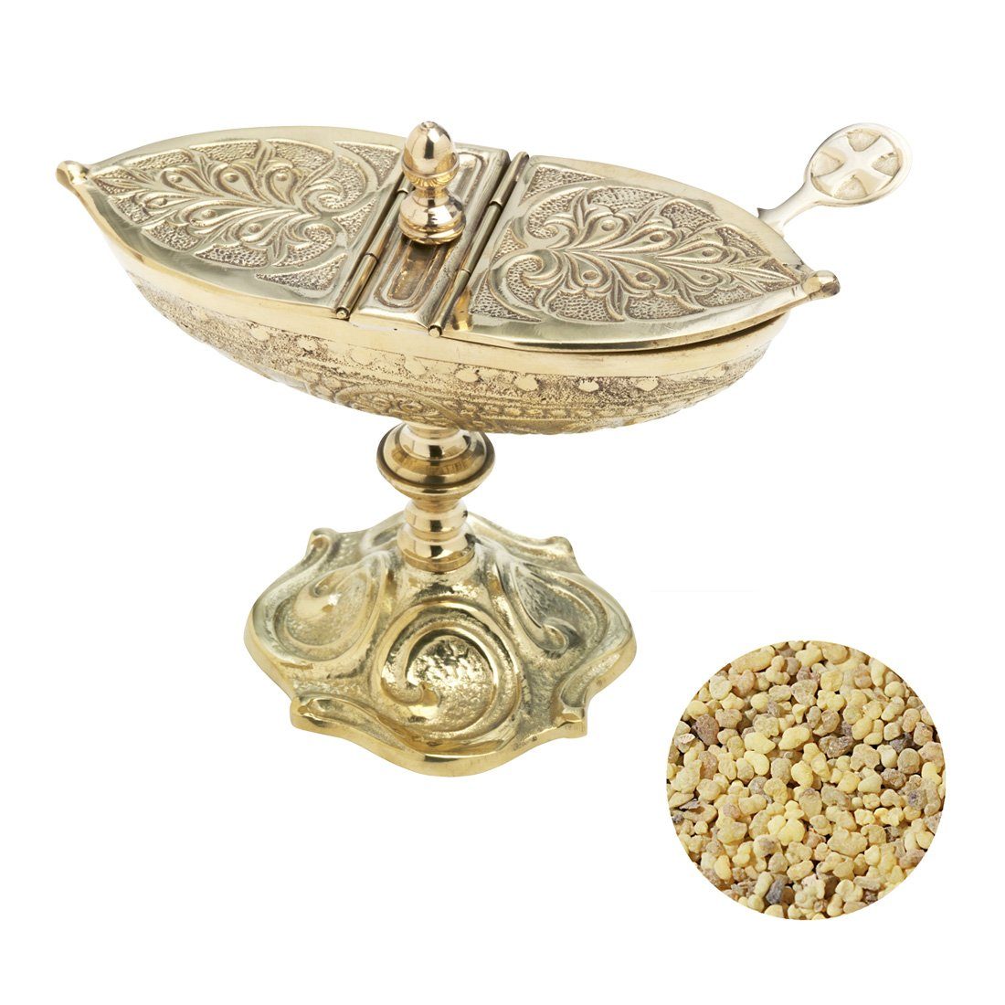 NKlaus Räucherstövchen 3tlg Set Weihrauchschiffchen mit Löffel 100g Eritrea