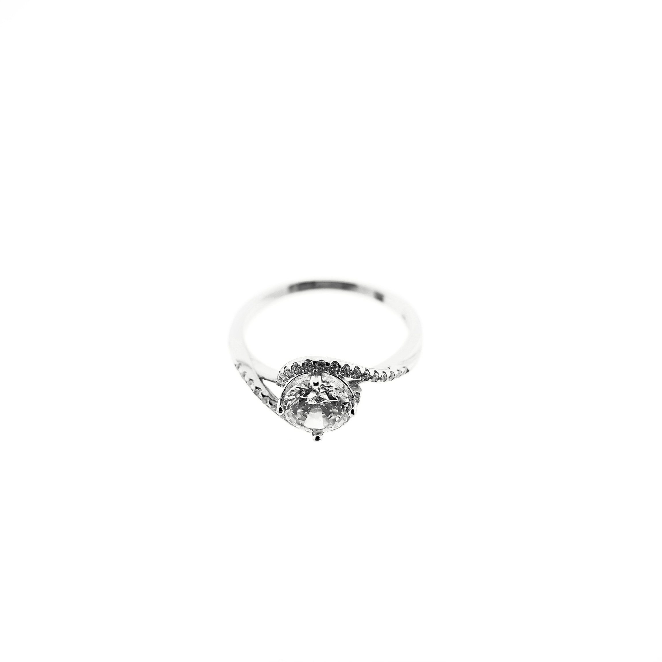 cofi1453 Silberring mit einem glänzenden Stein günstig online kaufen