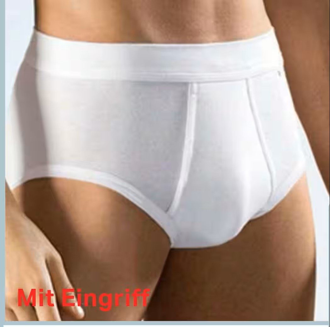Slip 6 Stück Herren slips Unterhosen Unterwäsche mit Eingriff Feinripp