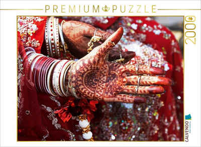 CALVENDO Puzzle CALVENDO Puzzle Henna - Punjabi Braut 2000 Teile Lege-Größe 90 x 67 cm Foto-Puzzle Bild von Martin Rauchenwald, 2000 Puzzleteile